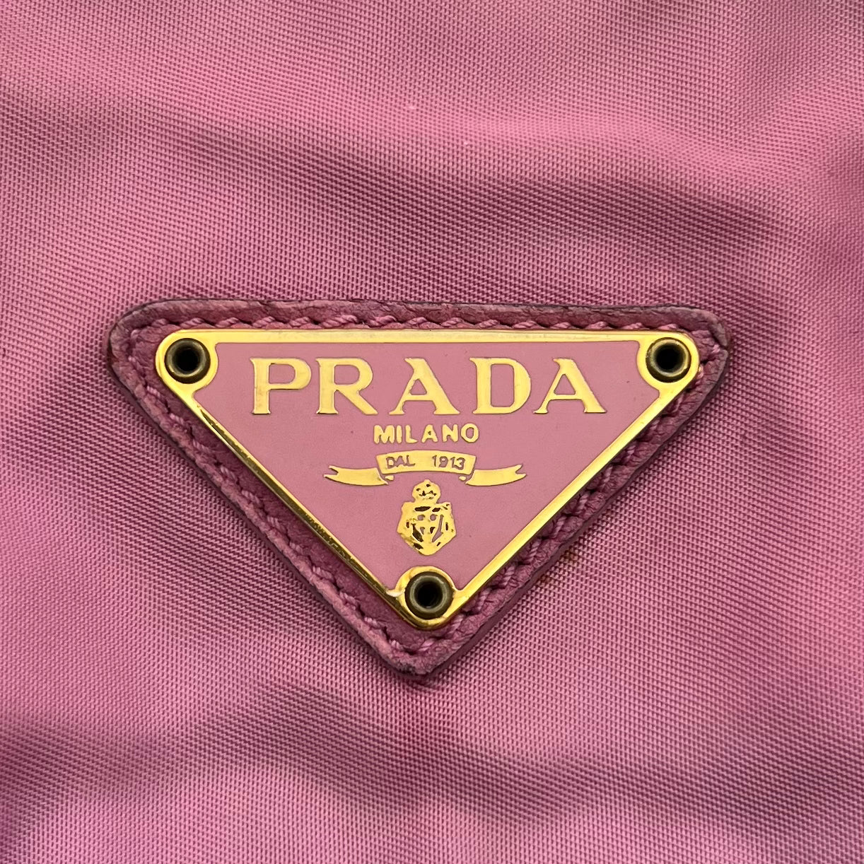 Prada Pink Quilted Nylon Zip Chain Bag GHW