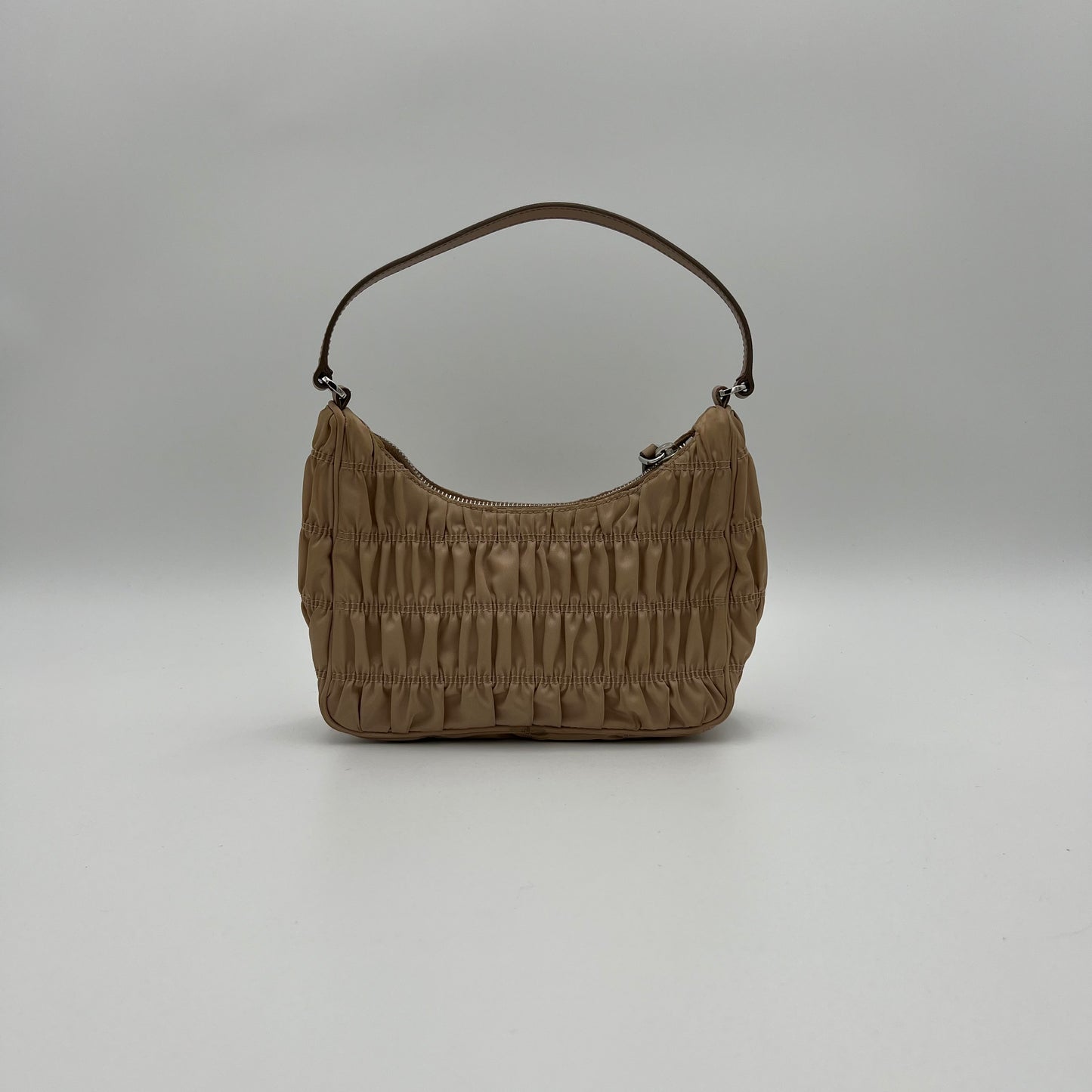 Prada Beige Gaufre Nylon Re-Edition Mini Hobo Bag