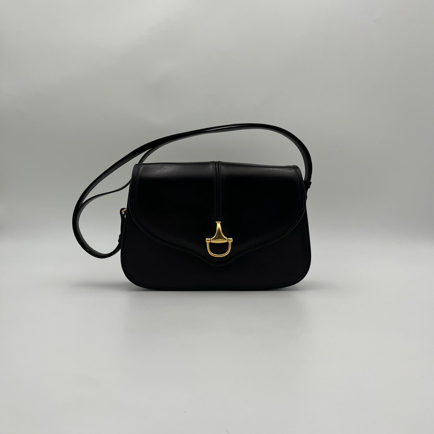 Gucci Black Leather Horsebit 1955 Box Shoulder Bag