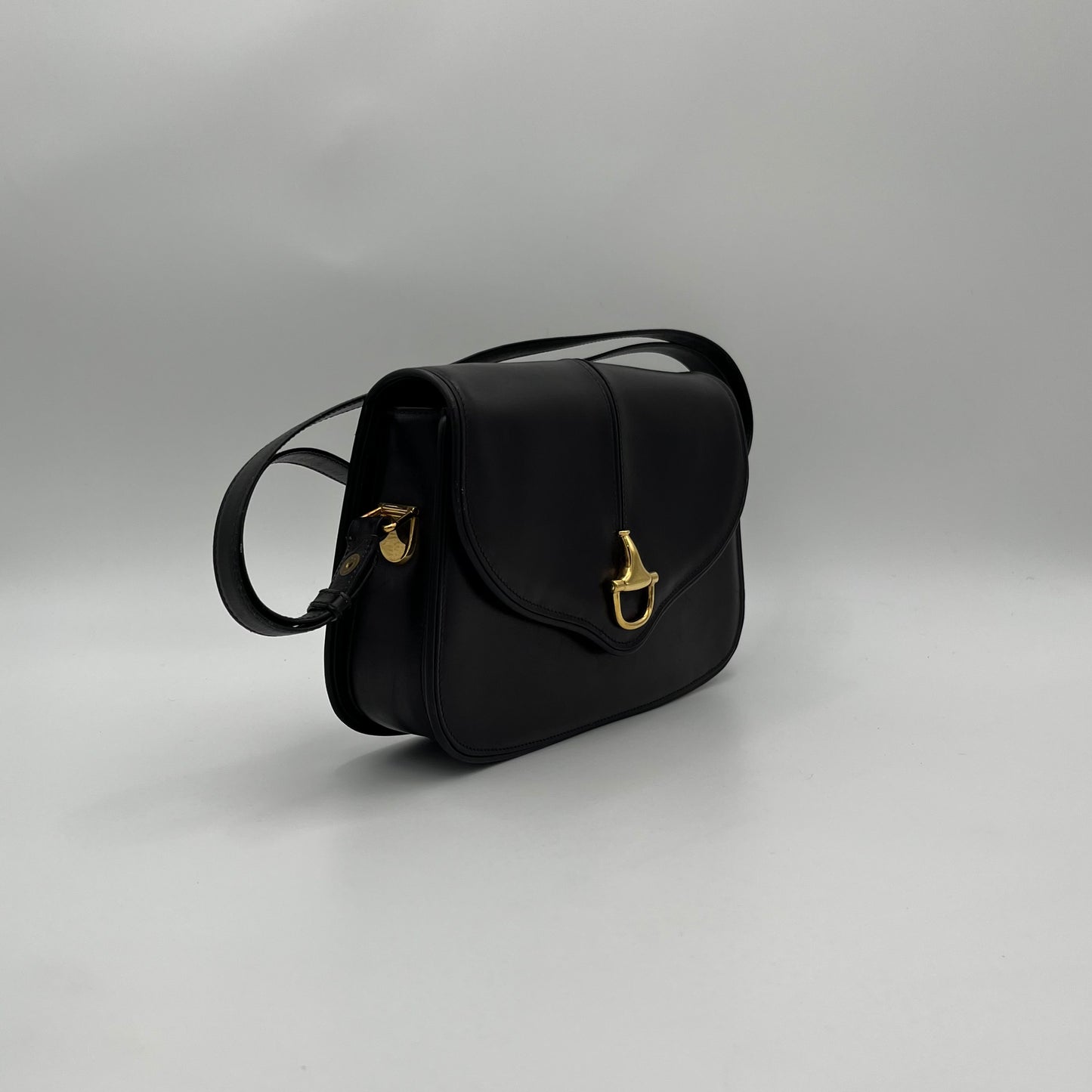 Gucci Black Leather Horsebit 1955 Box Shoulder Bag