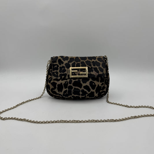 Fendi Leopard Flap Chain Crossbody GHW