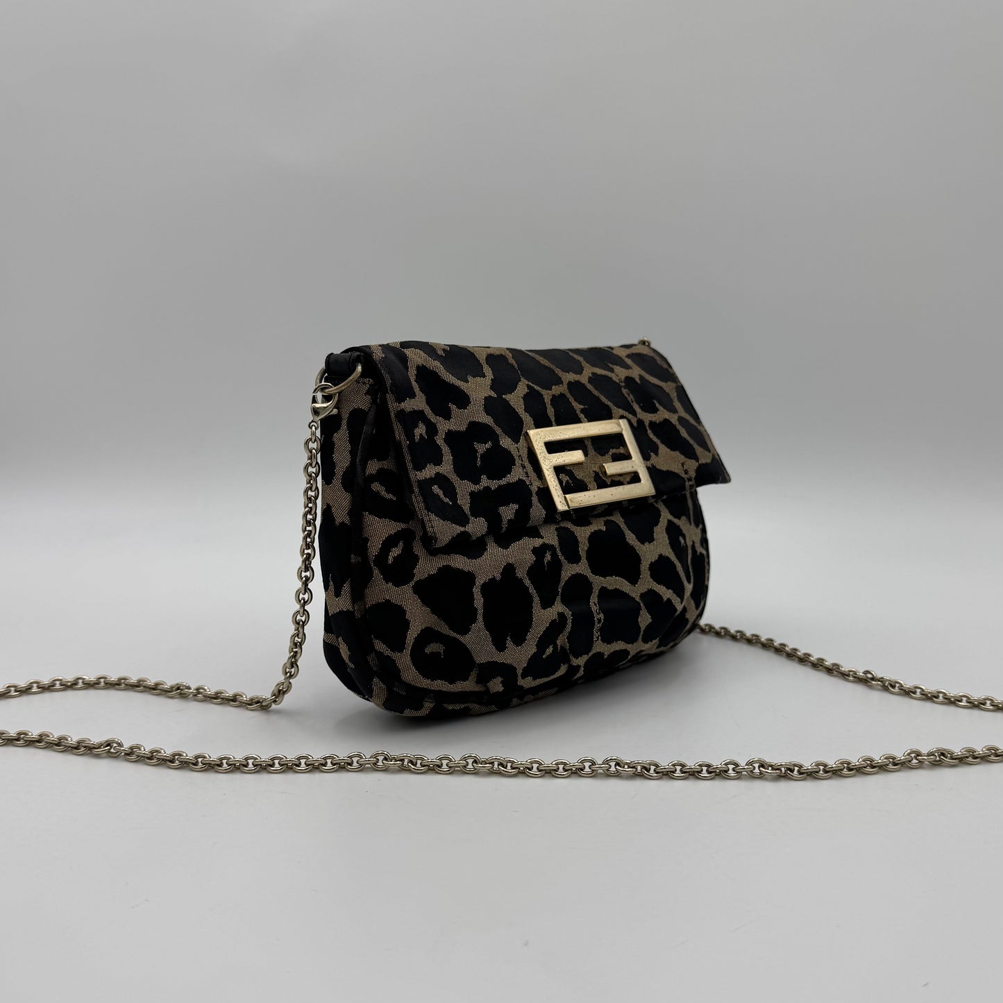 Fendi Leopard Flap Chain Crossbody GHW