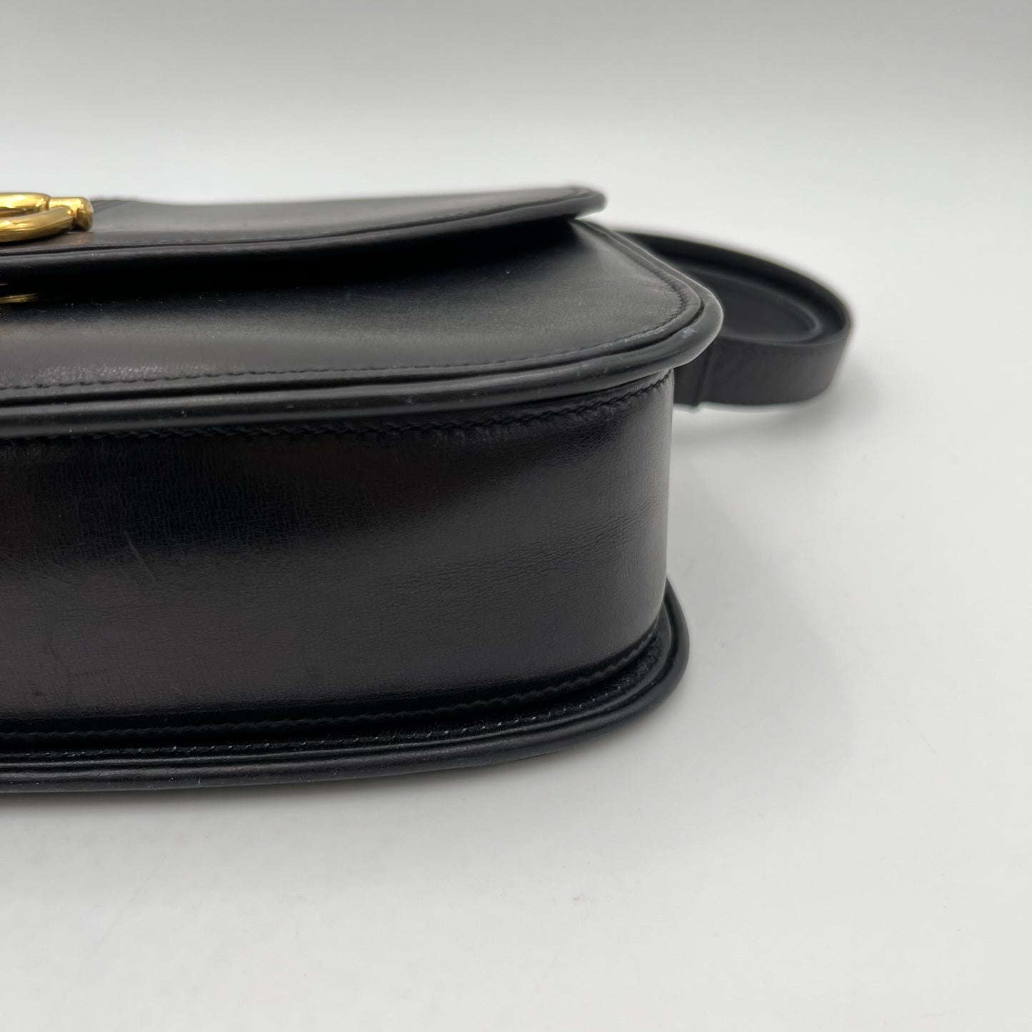 Gucci Black Leather Horsebit 1955 Box Shoulder Bag