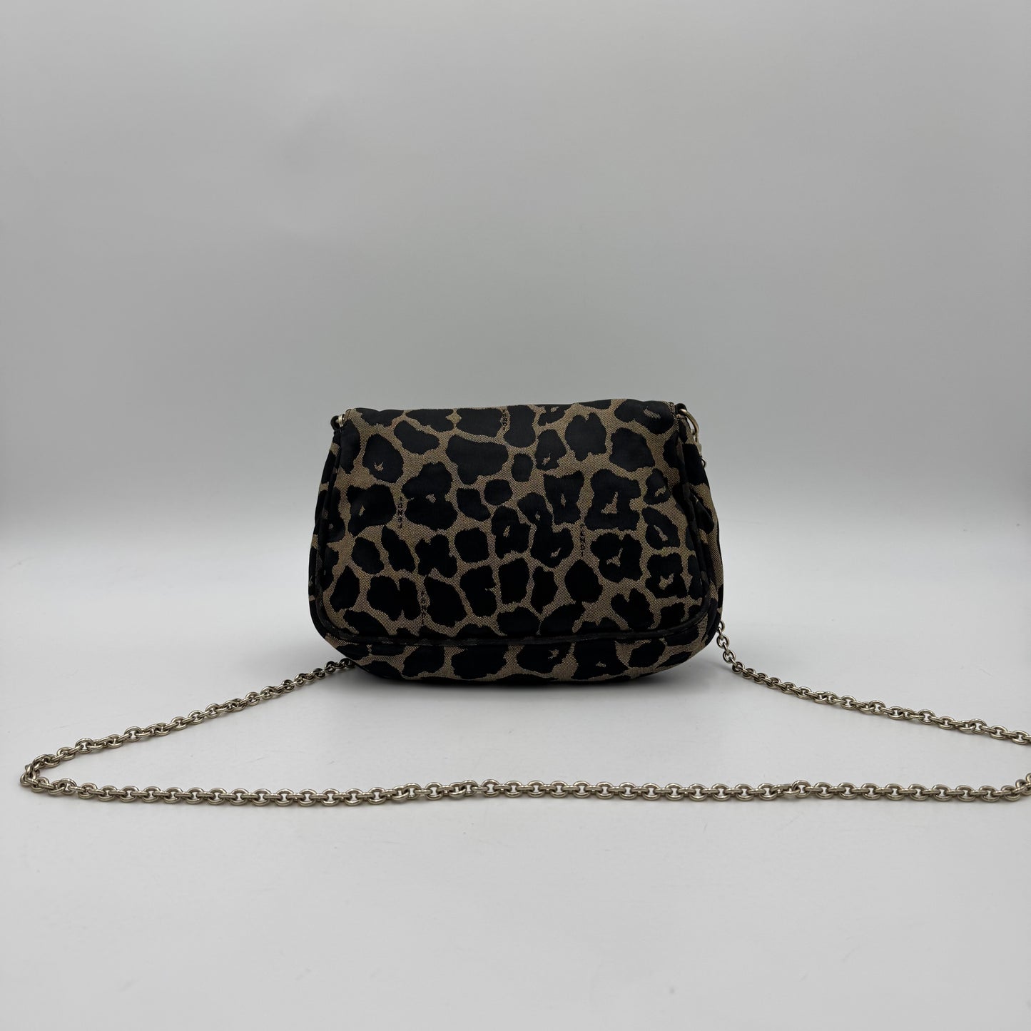 Fendi Leopard Flap Chain Crossbody GHW
