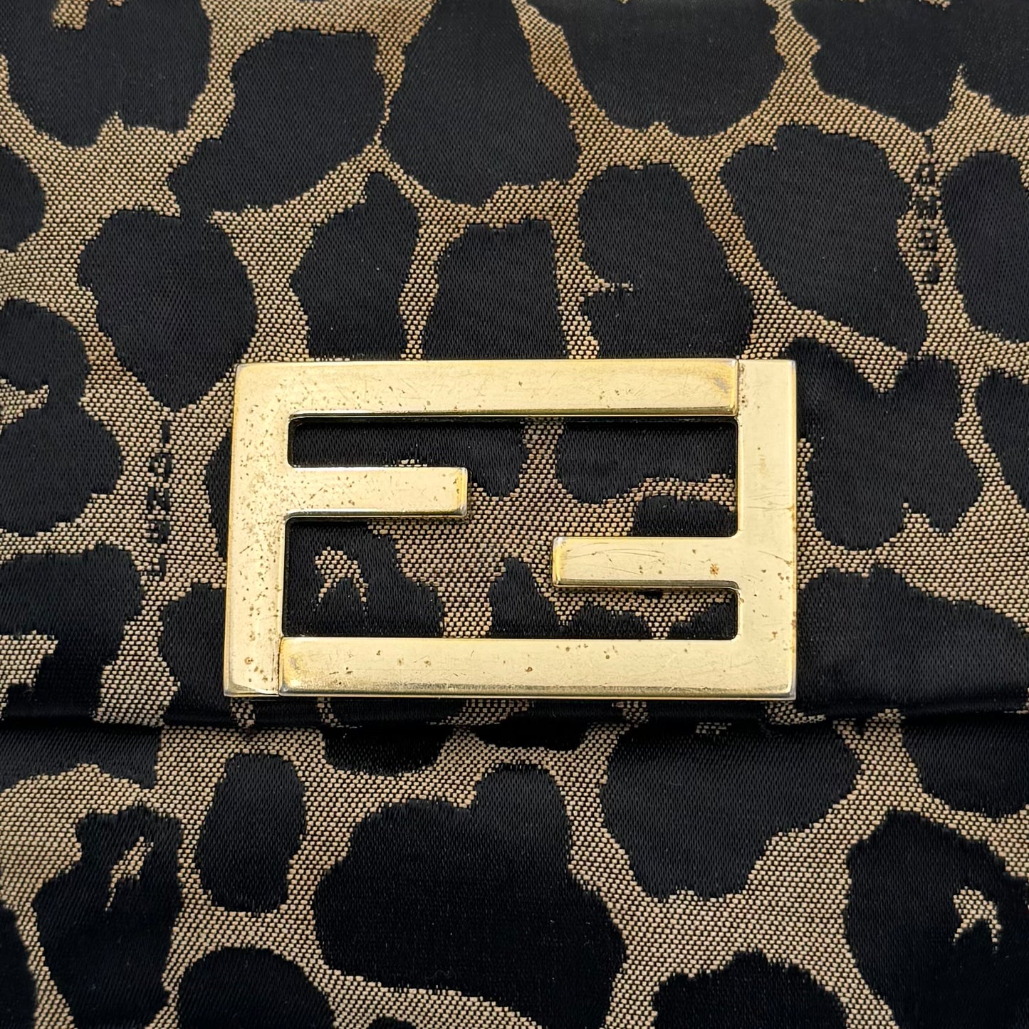 Fendi Leopard Flap Chain Crossbody GHW