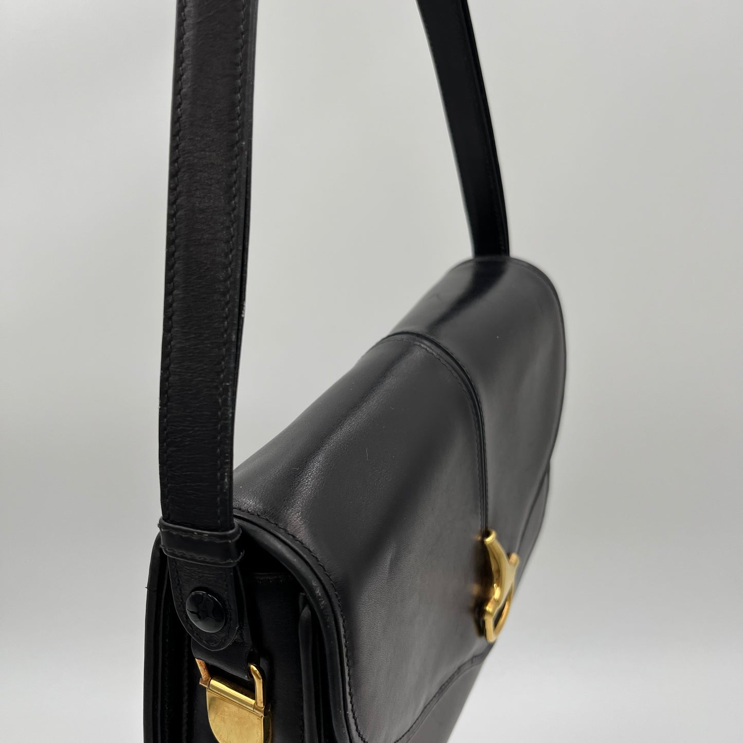 Gucci Black Leather Horsebit 1955 Box Shoulder Bag