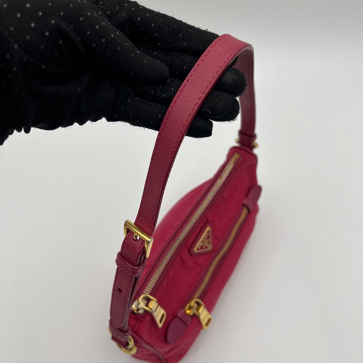 Prada Pink Tessuto and Leather Pochette