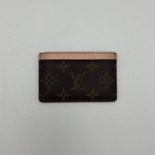 LV Monogram and Rose Pink Canvas Card Holder