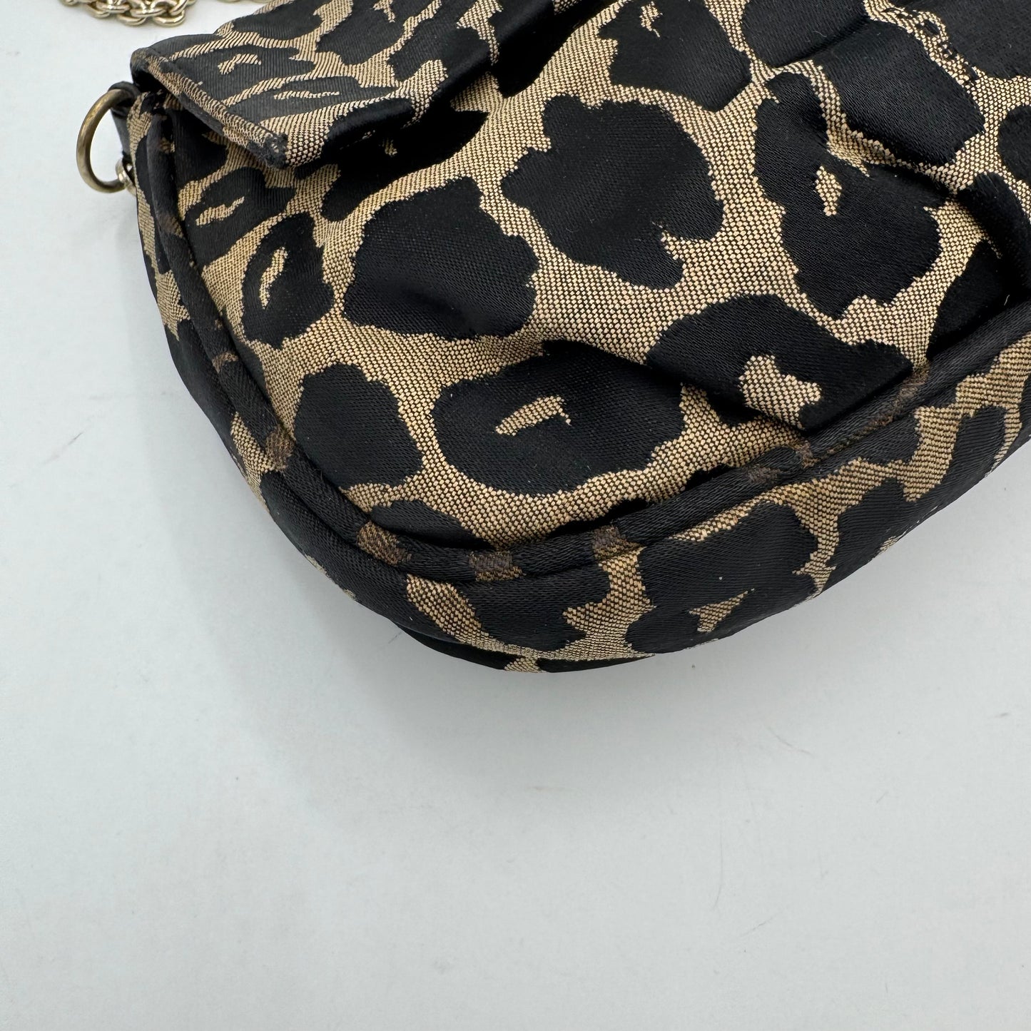 Fendi Leopard Flap Chain Crossbody GHW