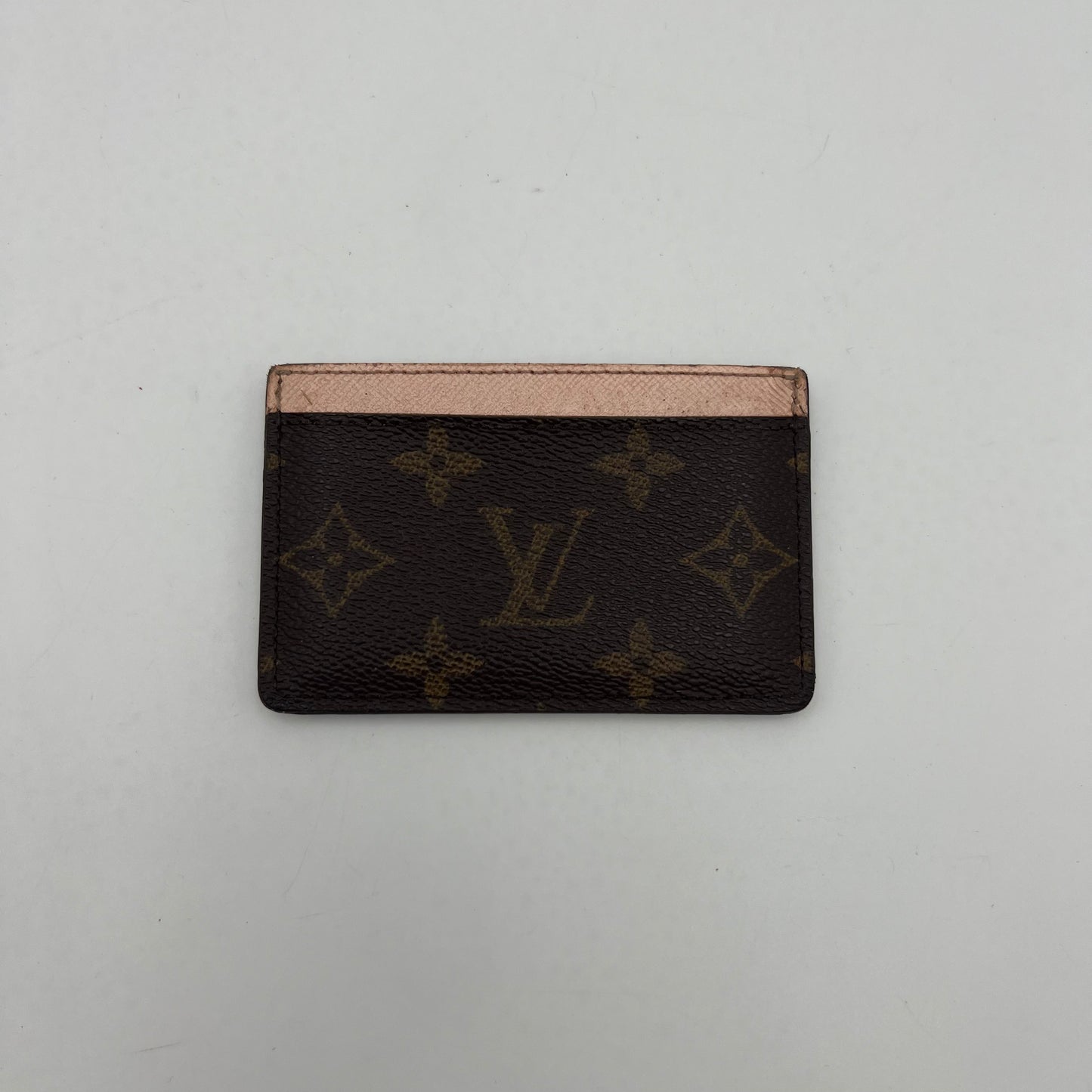 LV Monogram and Rose Pink Canvas Card Holder