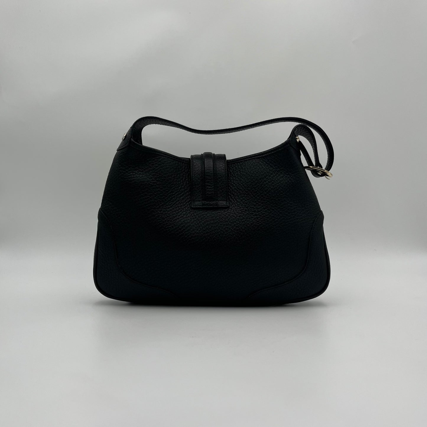Gucci Black Grained Leather Junco Jackie Hobo Shoulder Bag