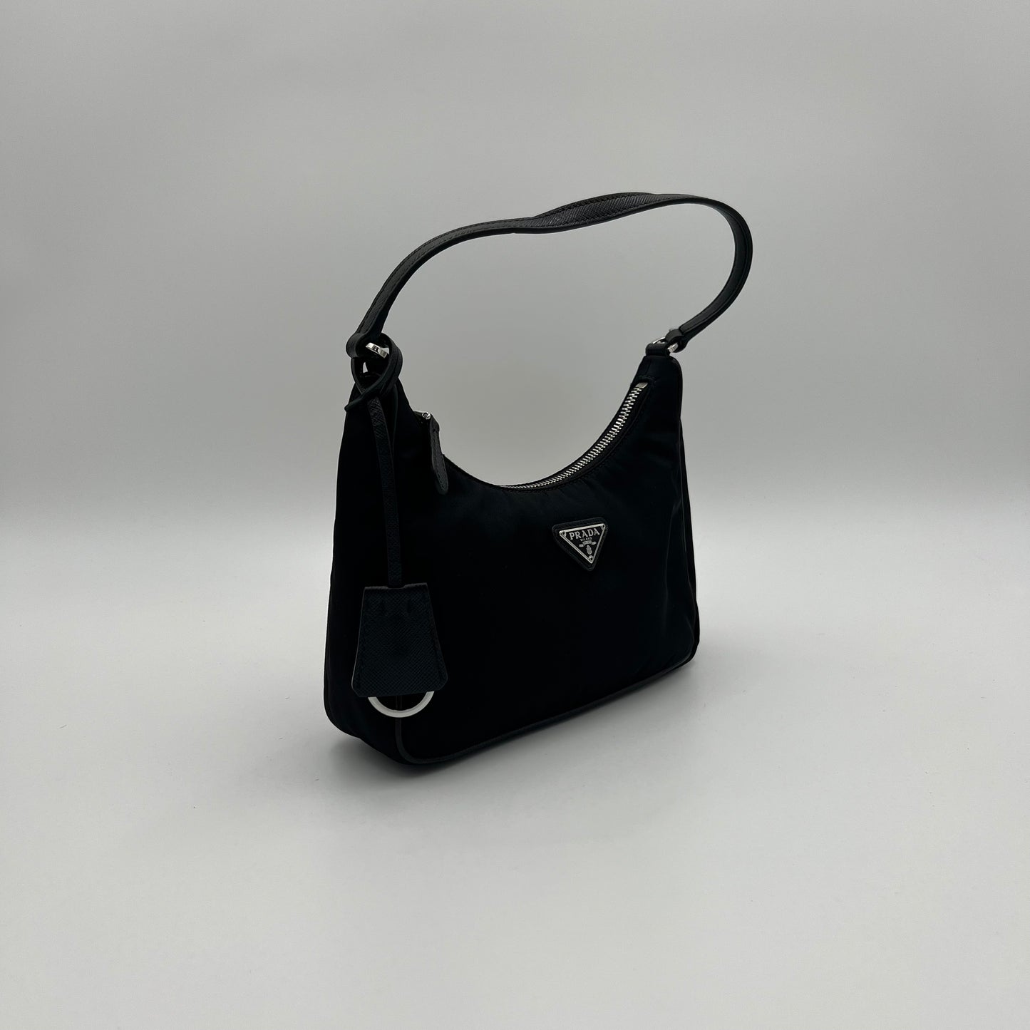 Prada Black Nylon Re-Edition 2005 Mini Hobo Bag