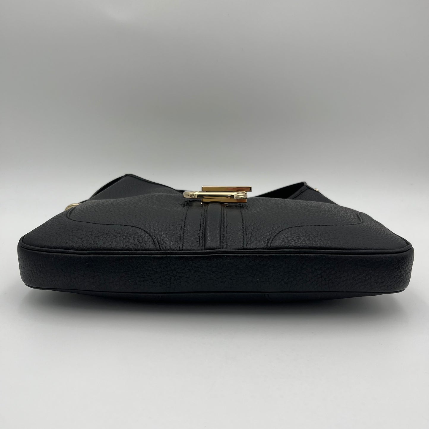 Gucci Black Grained Leather Junco Jackie Hobo Shoulder Bag