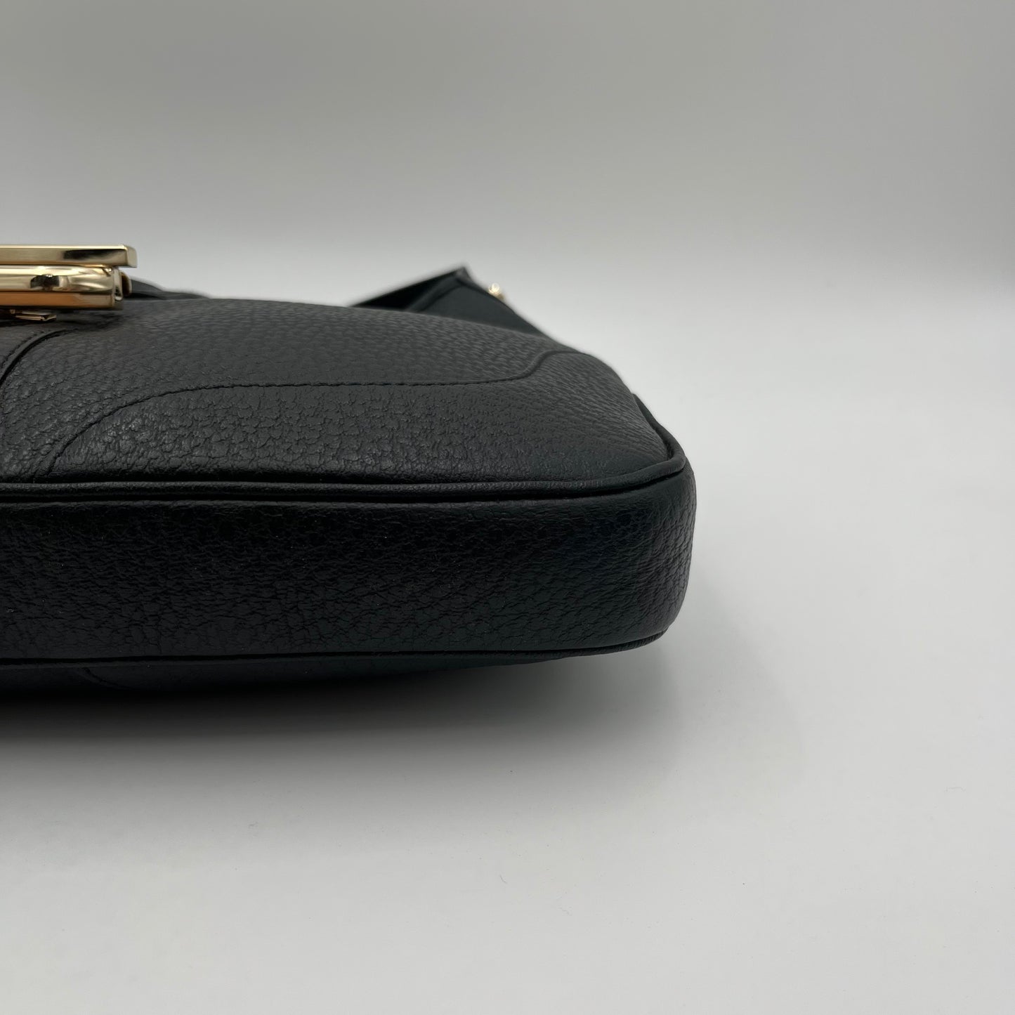 Gucci Black Grained Leather Junco Jackie Hobo Shoulder Bag