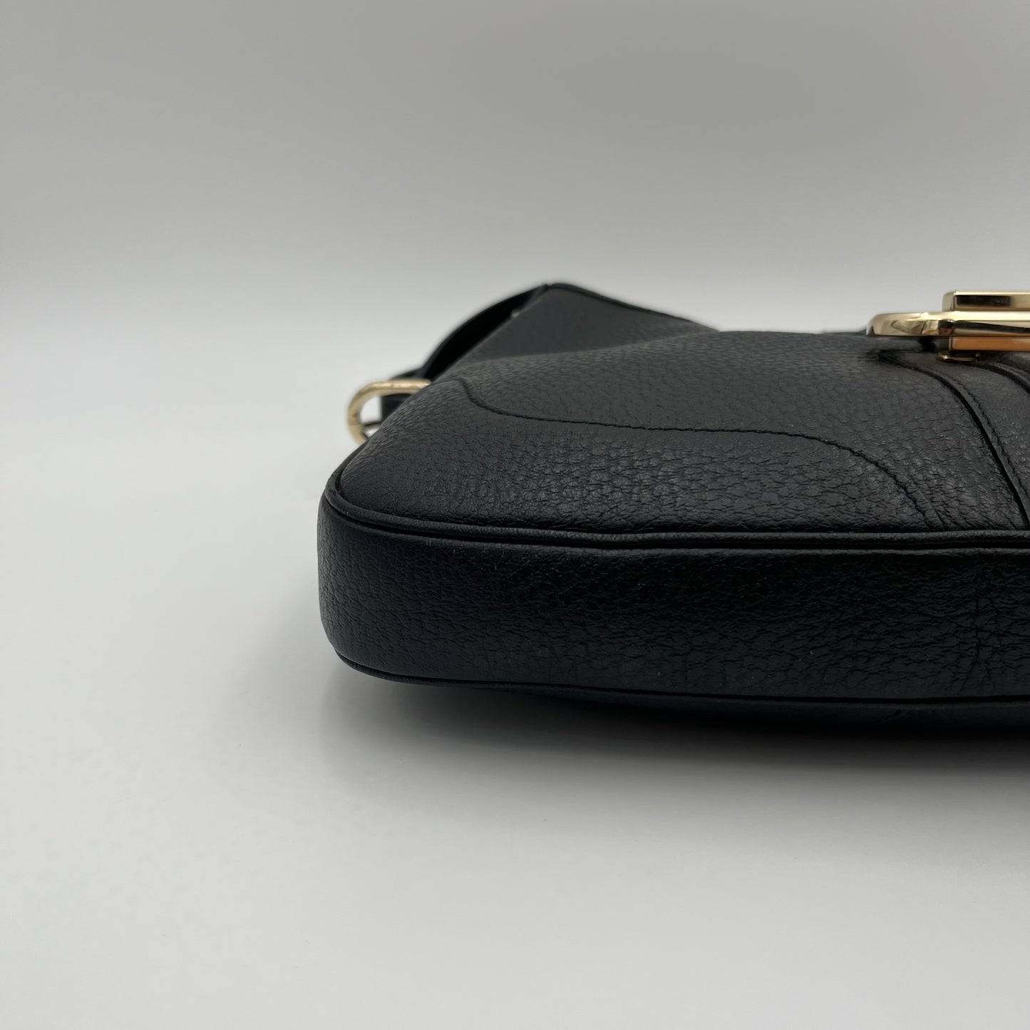 Gucci Black Grained Leather Junco Jackie Hobo Shoulder Bag