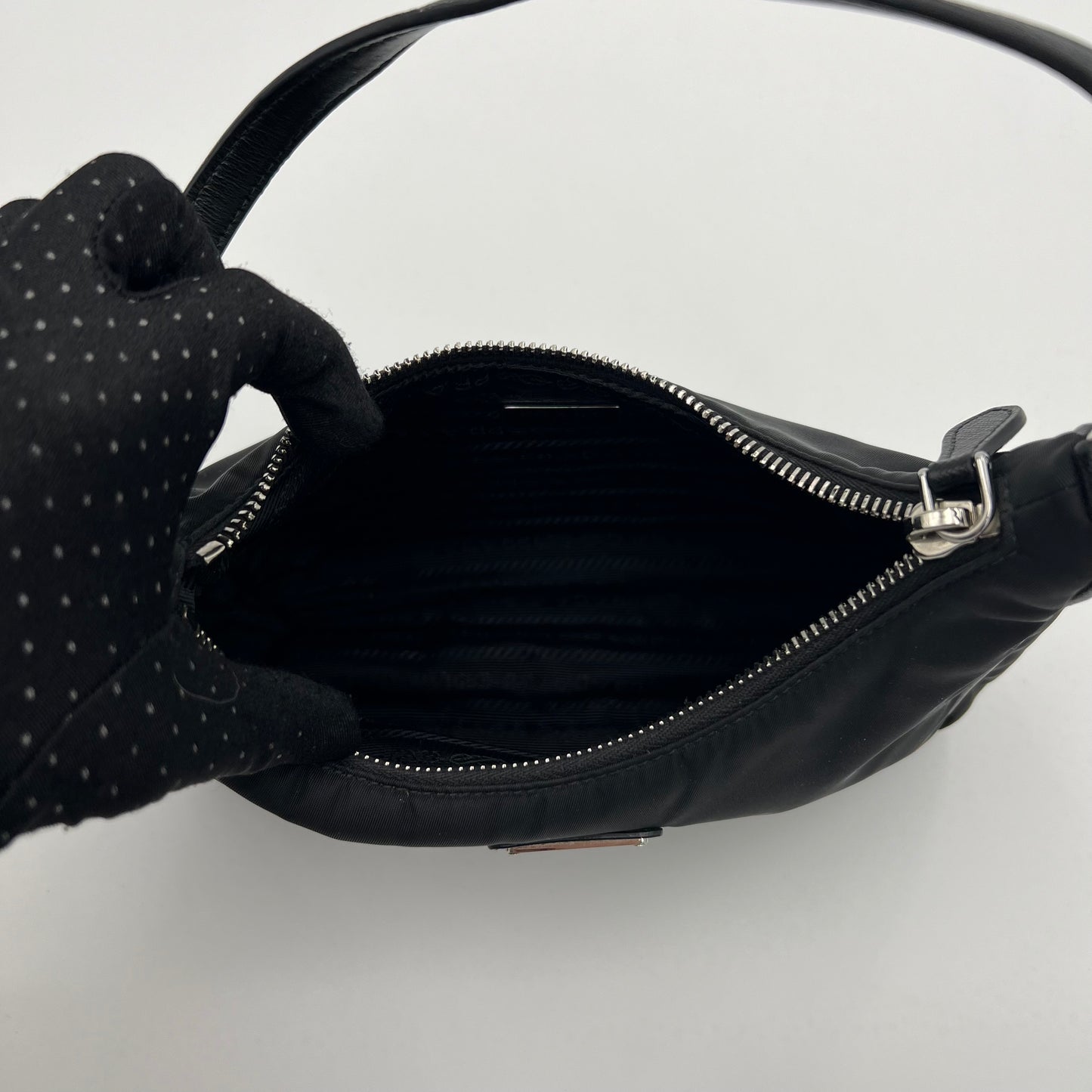 Prada Black Nylon Re-Edition 2005 Mini Hobo Bag