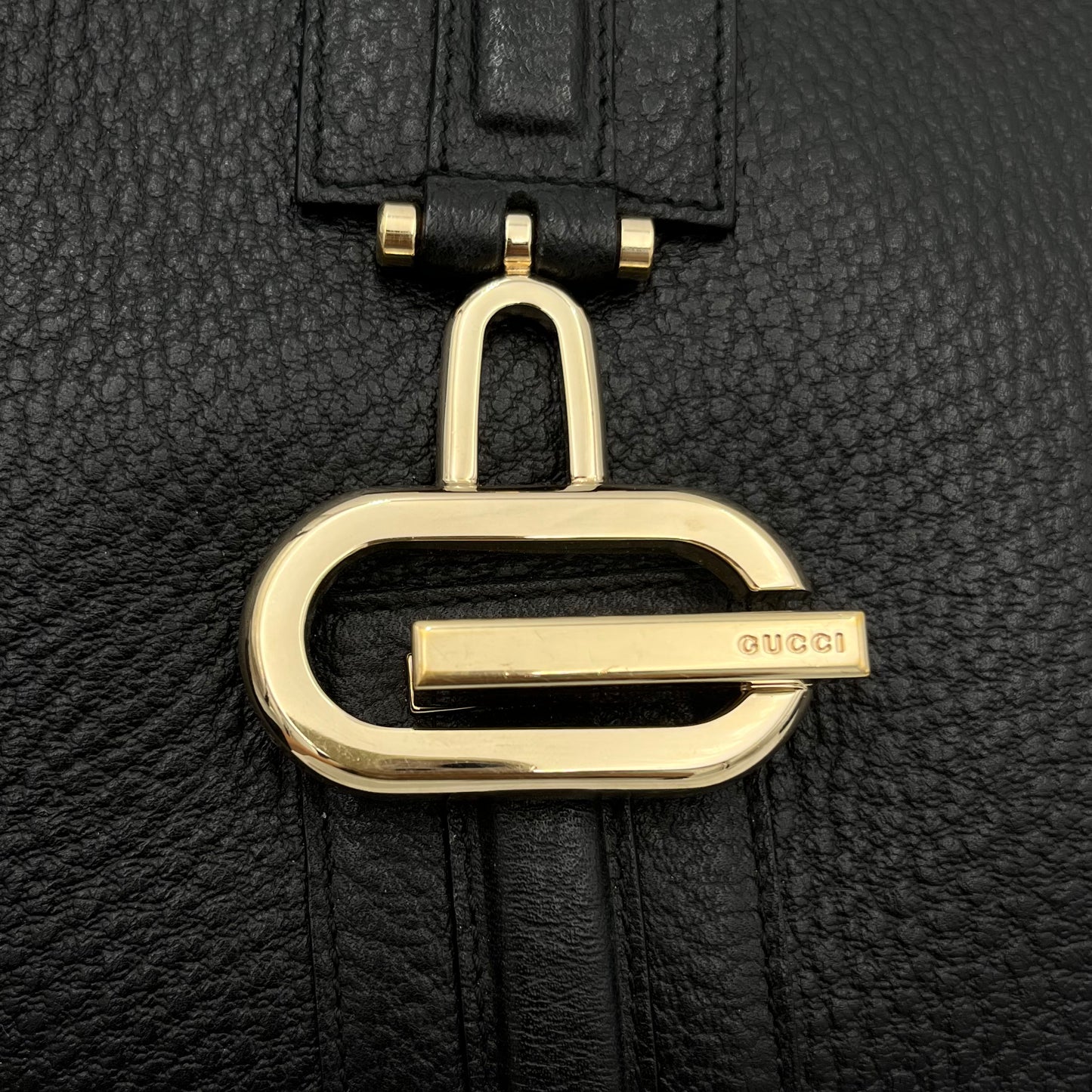 Gucci Black Grained Leather Junco Jackie Hobo Shoulder Bag