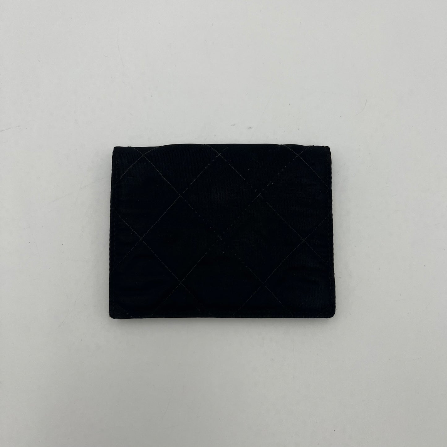 Prada Black Quilted Nylon Bifold Short Wallet GHW