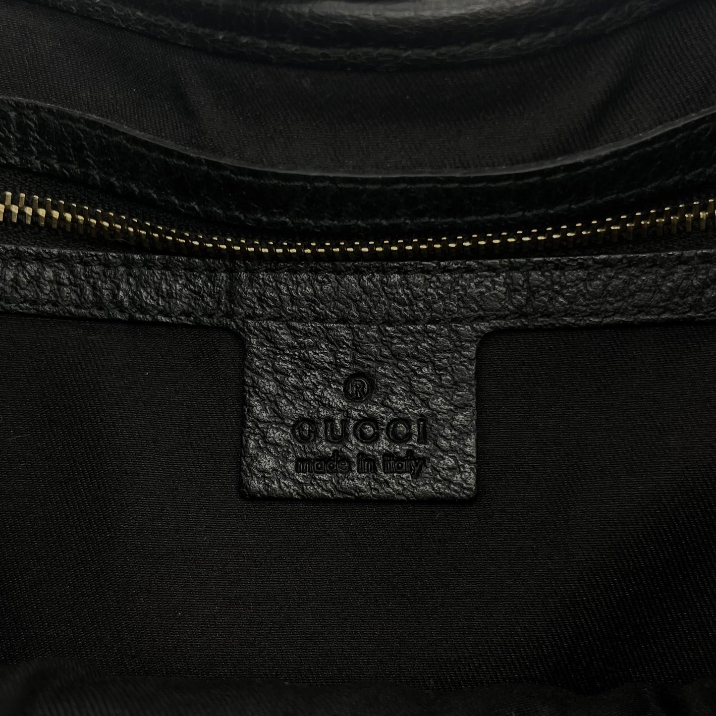Gucci Black Grained Leather Junco Jackie Hobo Shoulder Bag