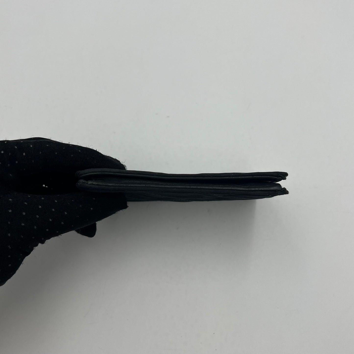 Prada Black Quilted Nylon Bifold Short Wallet GHW