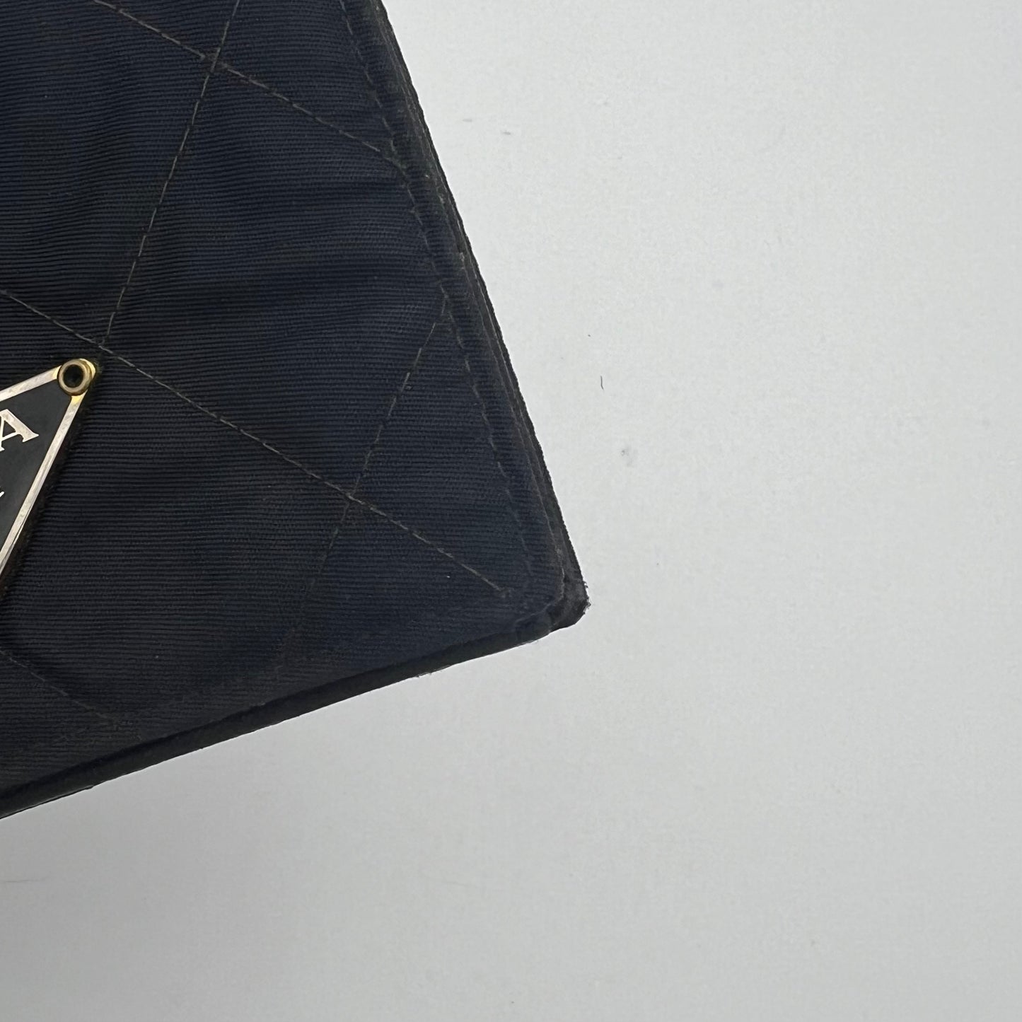 Prada Black Quilted Nylon Bifold Short Wallet GHW