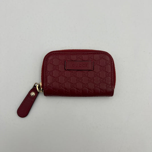 Gucci Red Guccissima Leather Zippy Coin Purse