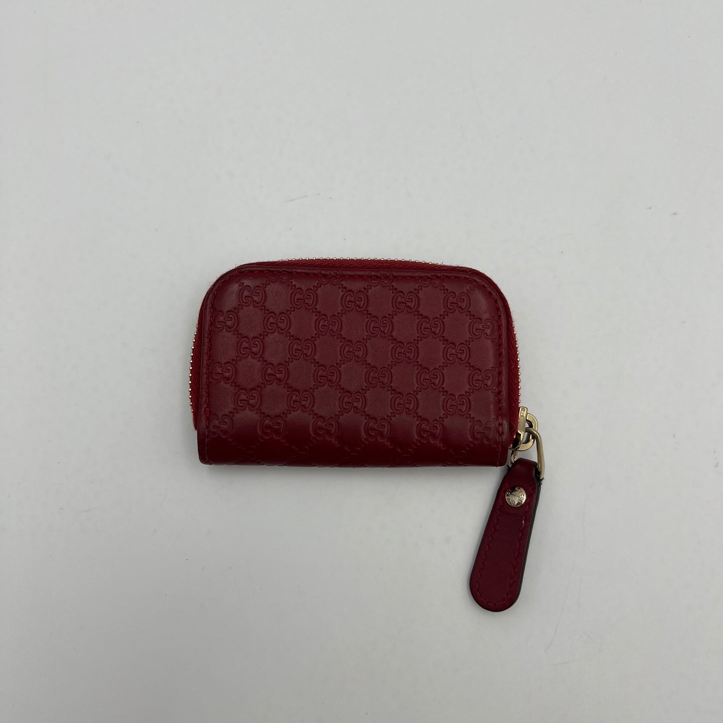 Gucci Red Guccissima Leather Zippy Coin Purse