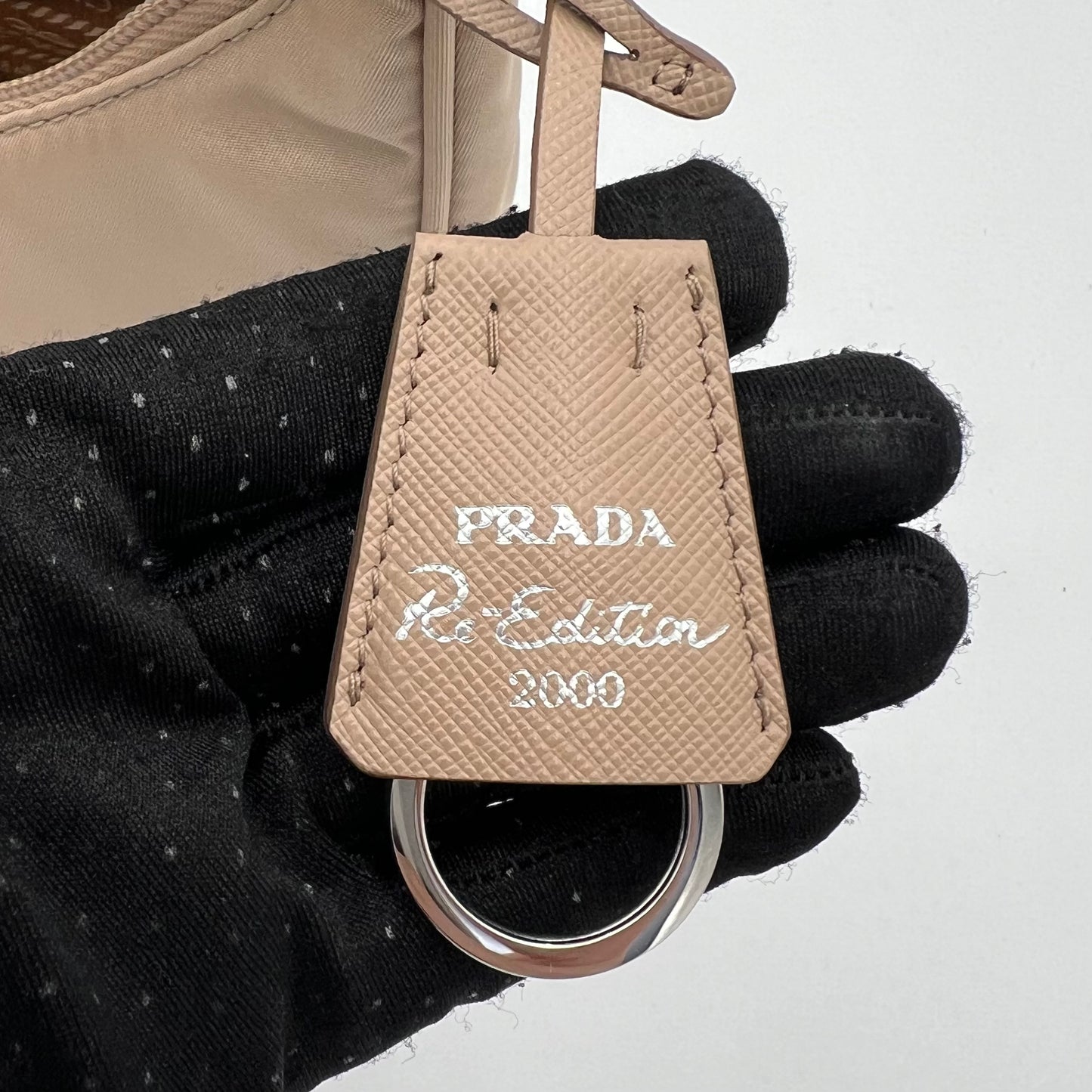 Prada Beige Nylon Re-Edition 2000 Mini Hobo Bag