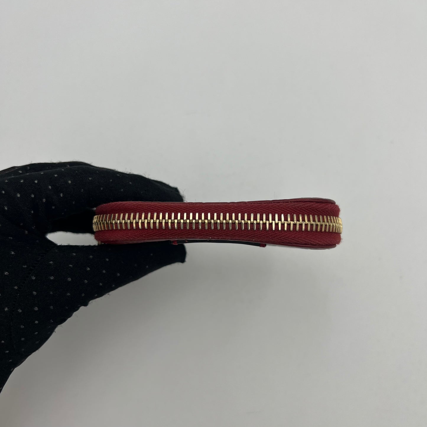Gucci Red Guccissima Leather Zippy Coin Purse