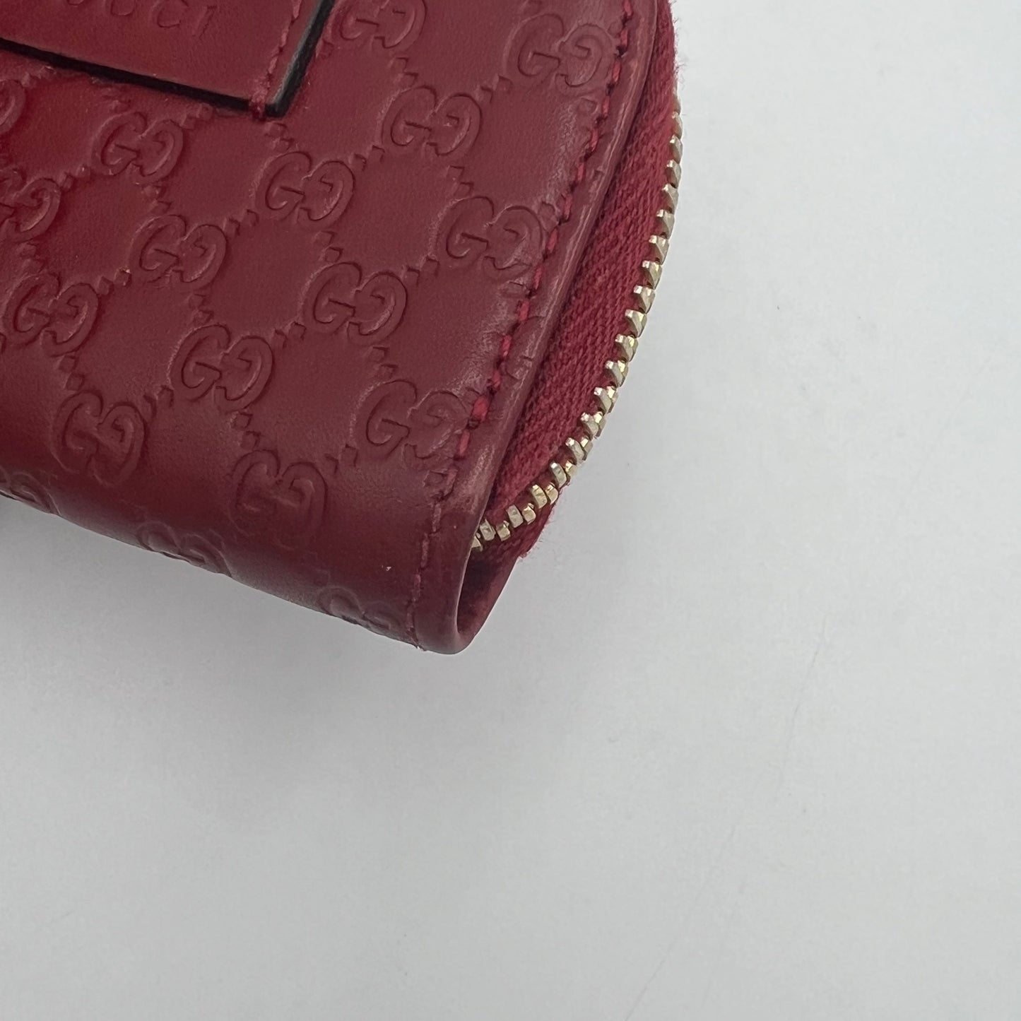 Gucci Red Guccissima Leather Zippy Coin Purse