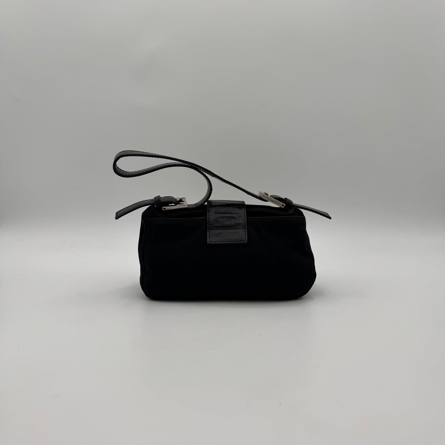 Fendi Black Neoprene and Leather Mini Baguette
