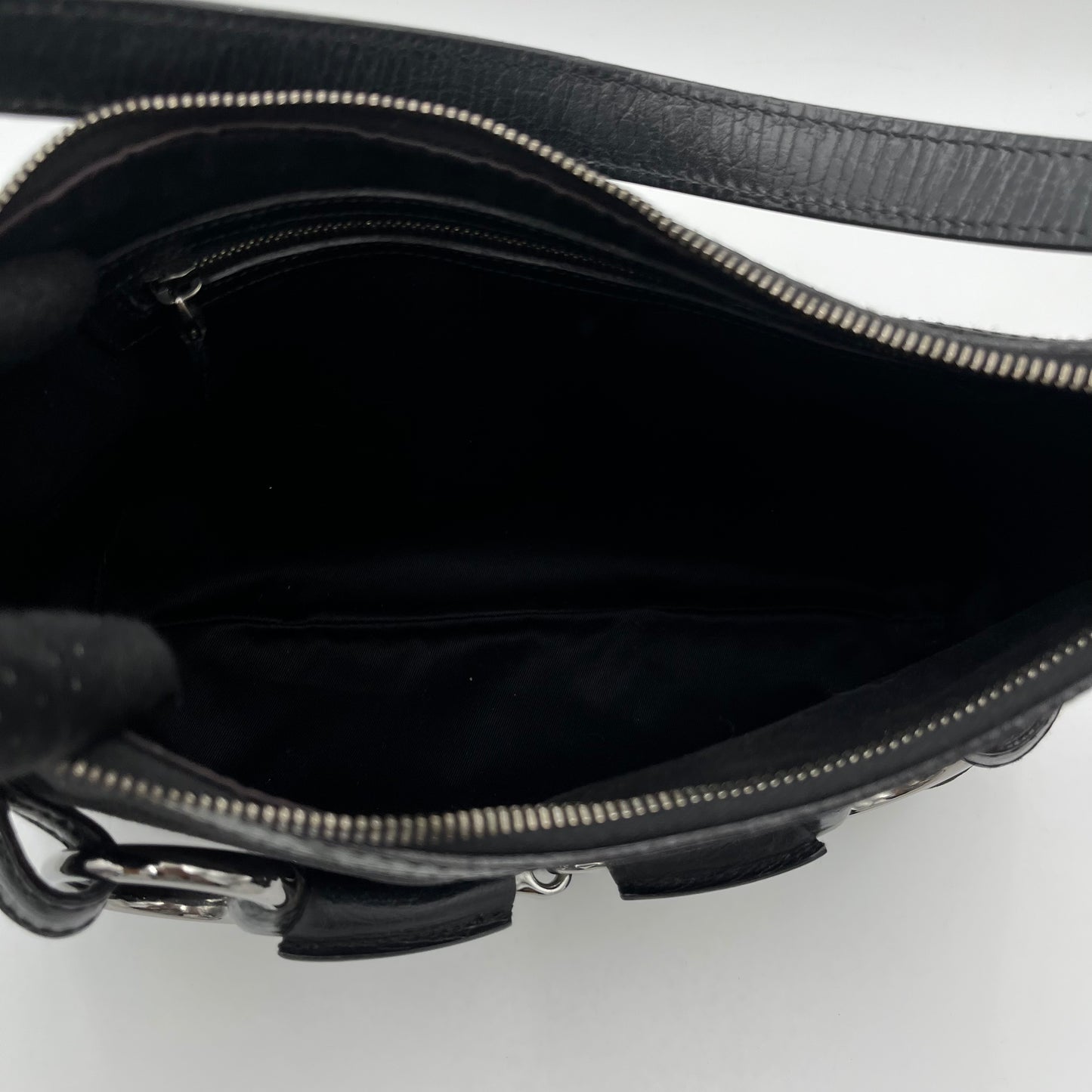 Gucci Black Monogram Canvas and Leather Horsebit Hobo Shoulder Bag
