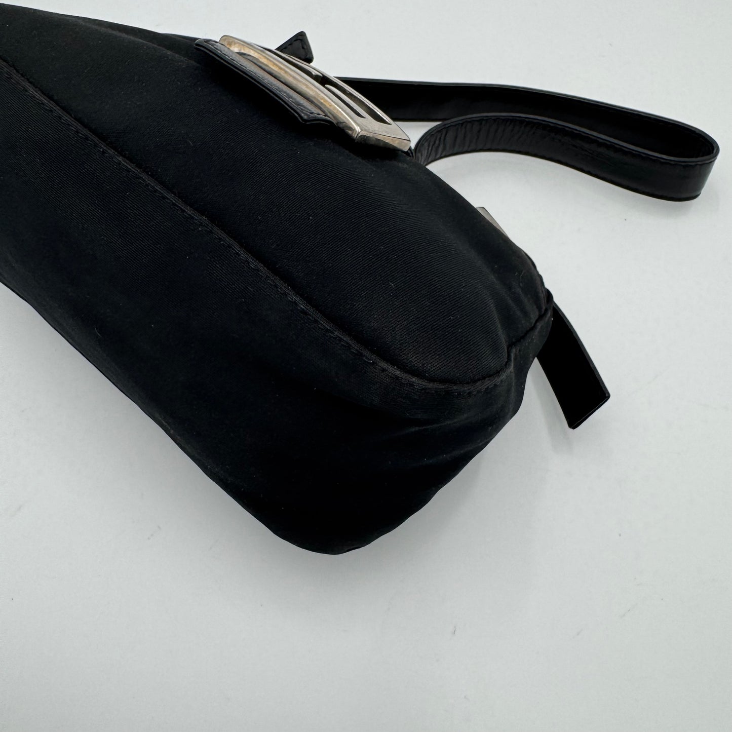 Fendi Black Neoprene and Leather Mini Baguette