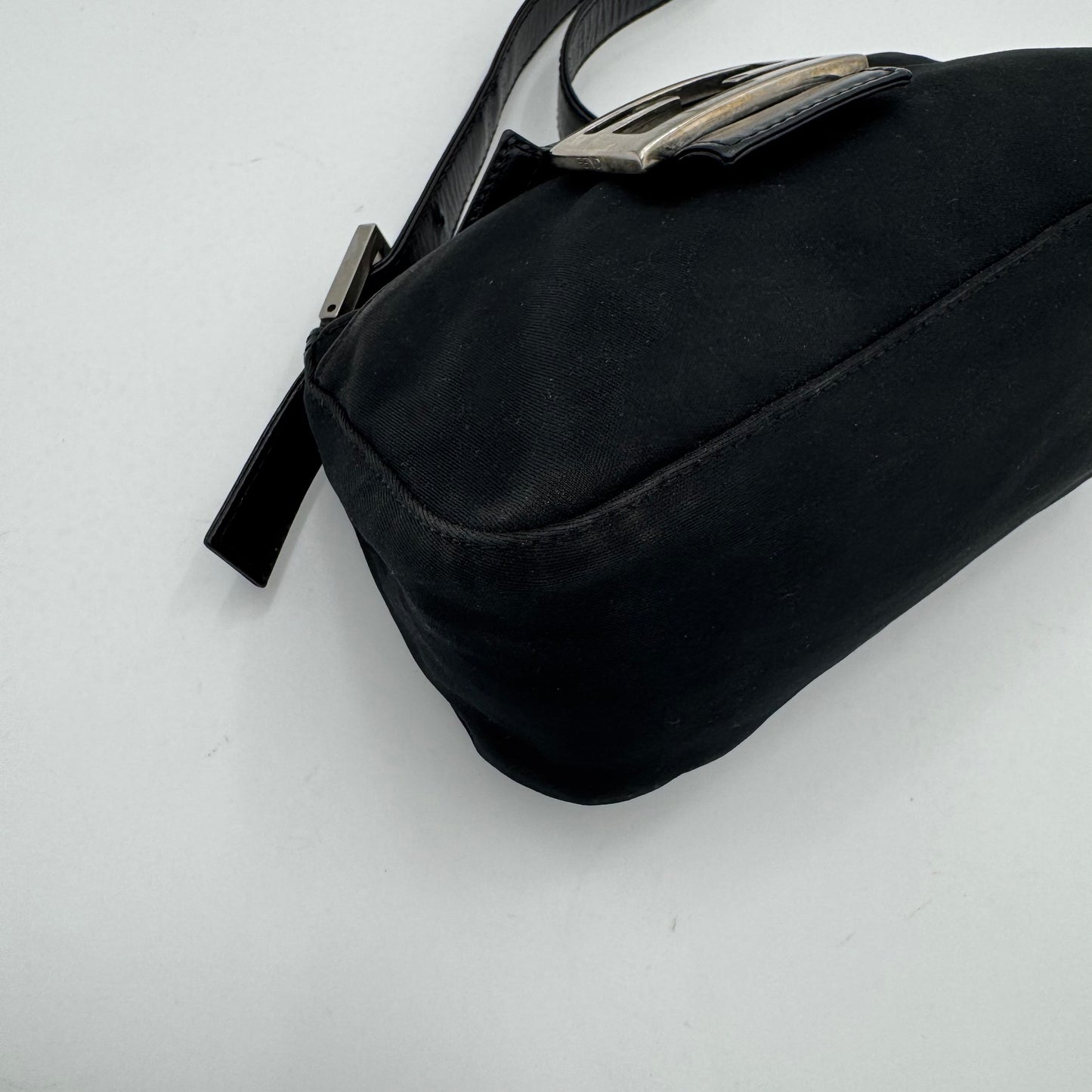 Fendi Black Neoprene and Leather Mini Baguette
