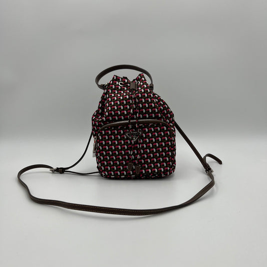 Prada Multicolor Printed Tessuto Small Drawstring Bucket