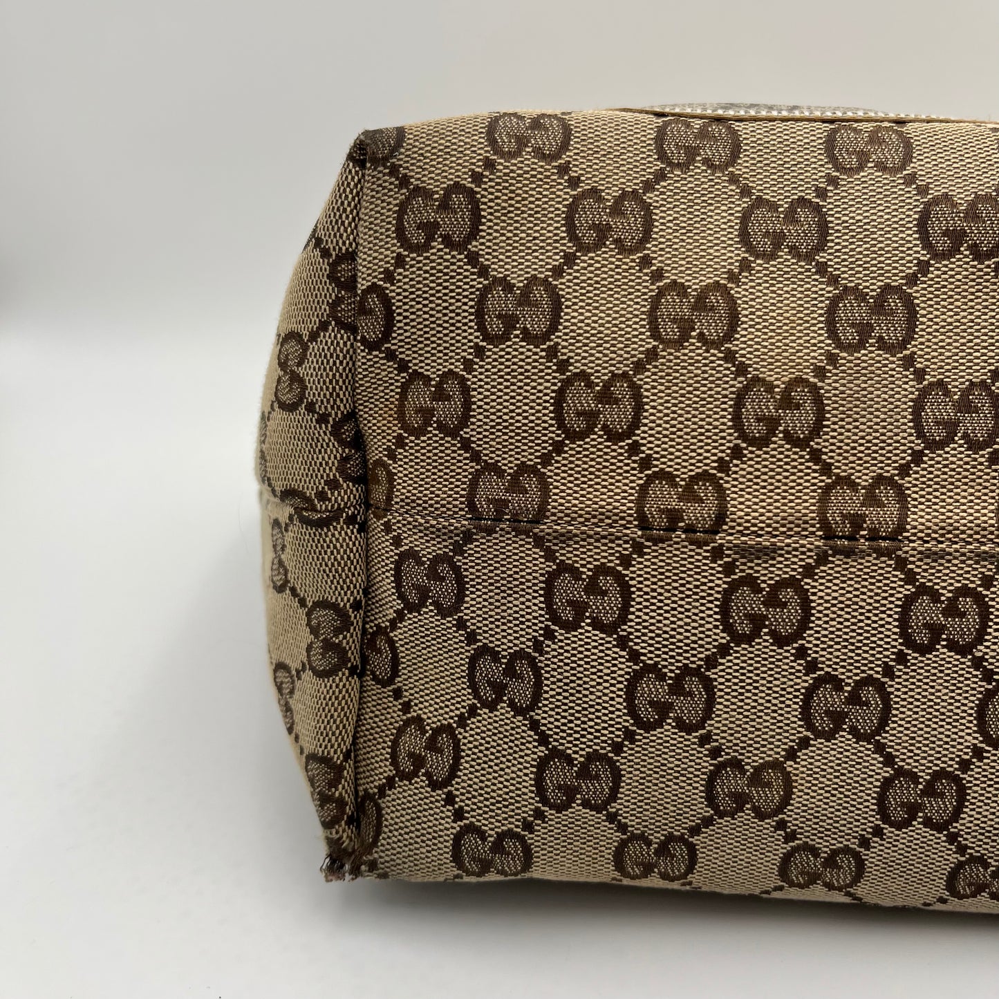 Gucci Beige GG Canvas and Yellow Patent Leather Guccioli Oliver Tote