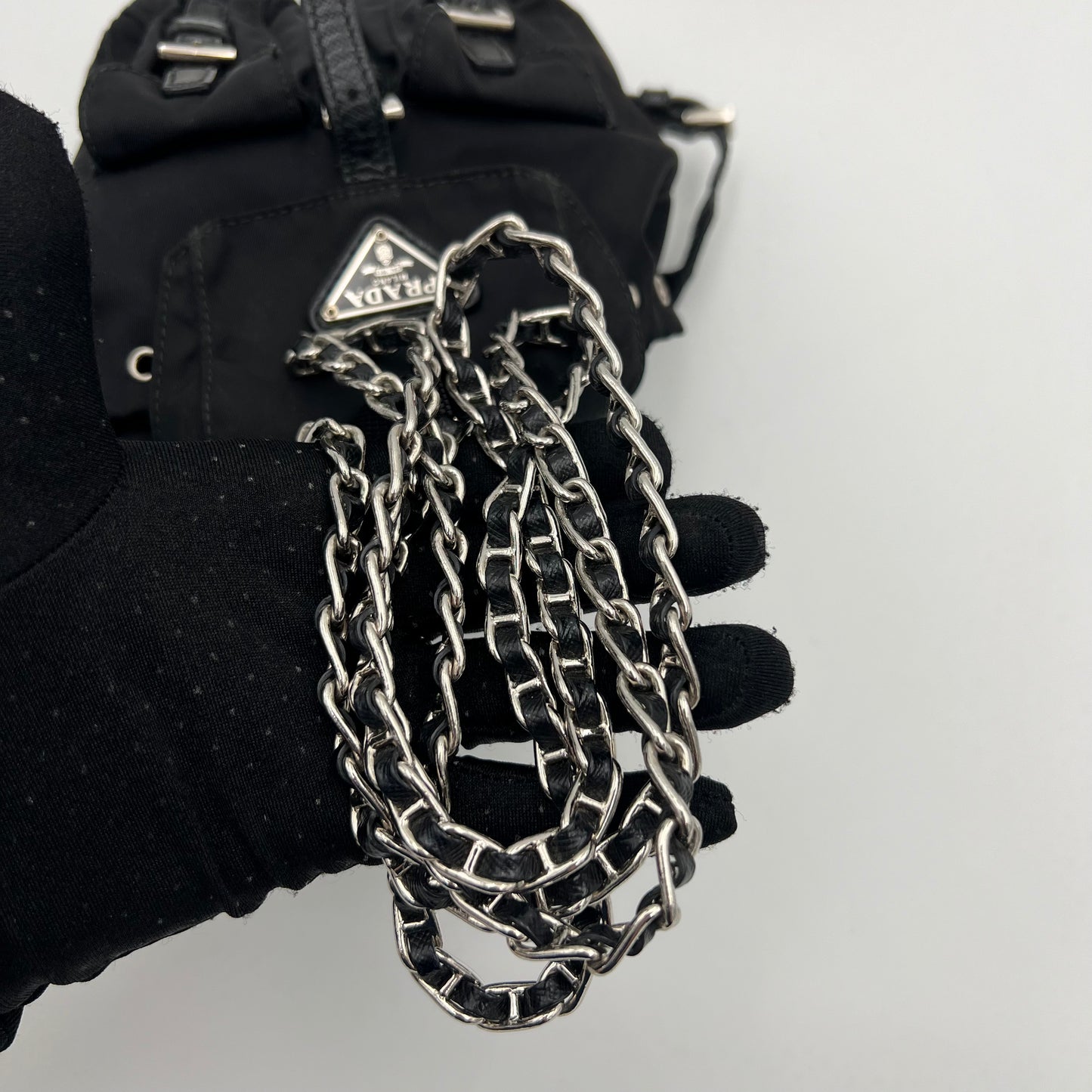 Prada Black Nylon Mini Backpack Crossbody