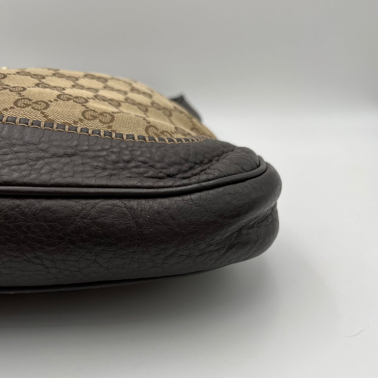 Gucci Brown Monogram Canvas and Leather 1961 Jackie Bag