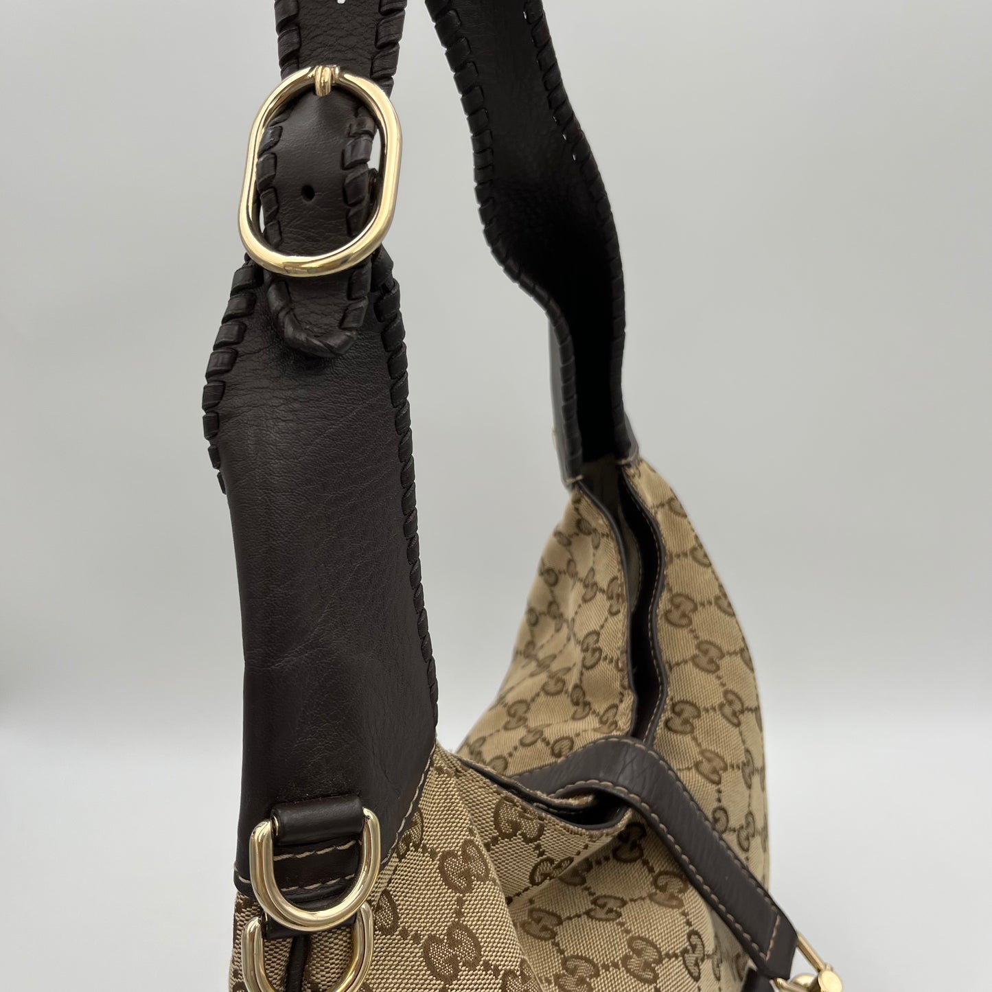 Gucci Brown Monogram Canvas and Leather 1961 Jackie Bag