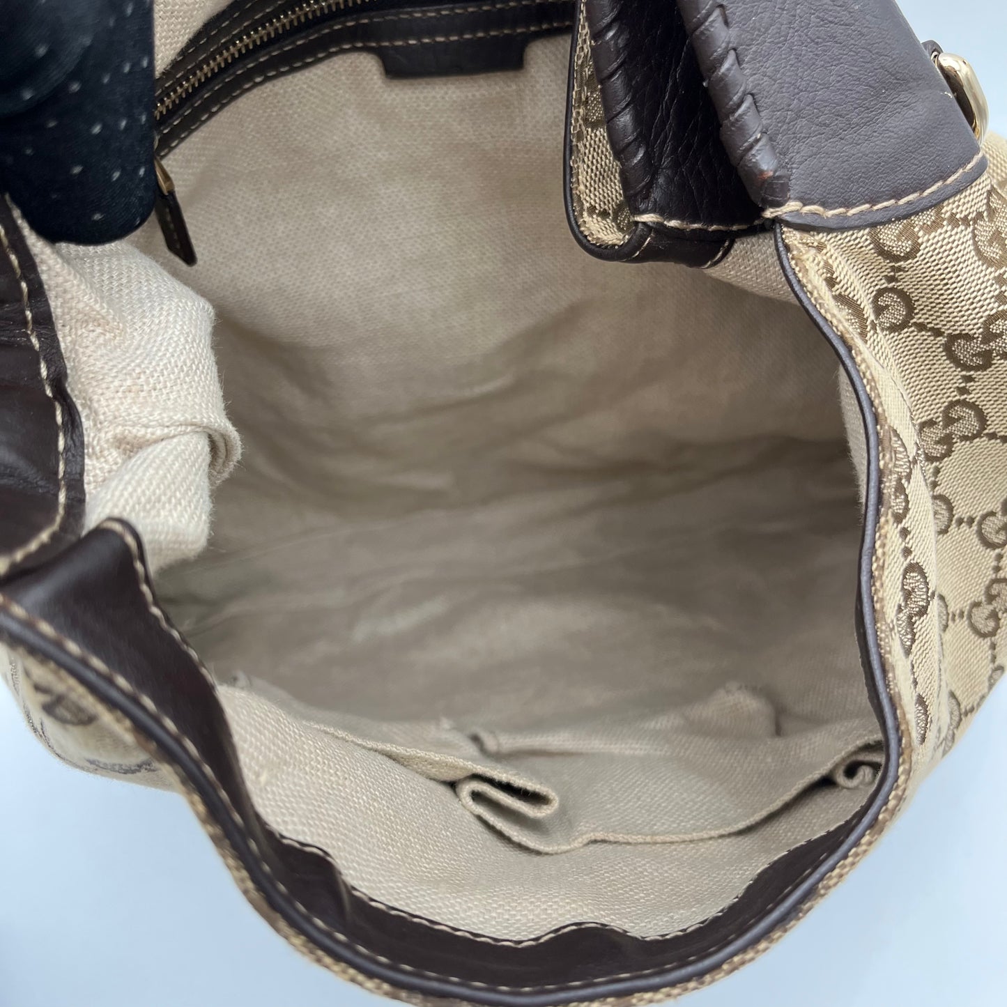 Gucci Brown Monogram Canvas and Leather 1961 Jackie Bag