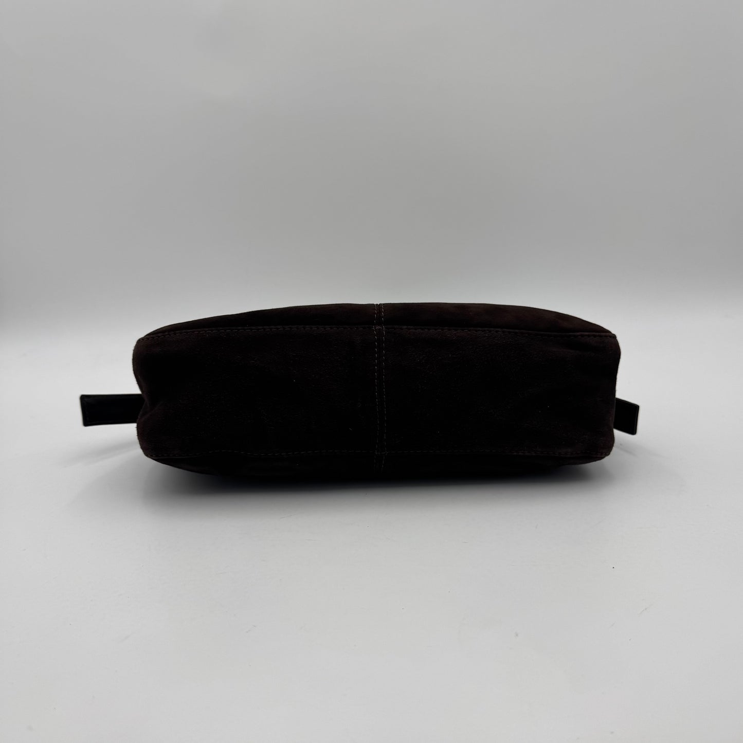 Fendi Brown Suede Gold-Tone and Glittery FF Buckle Baguette