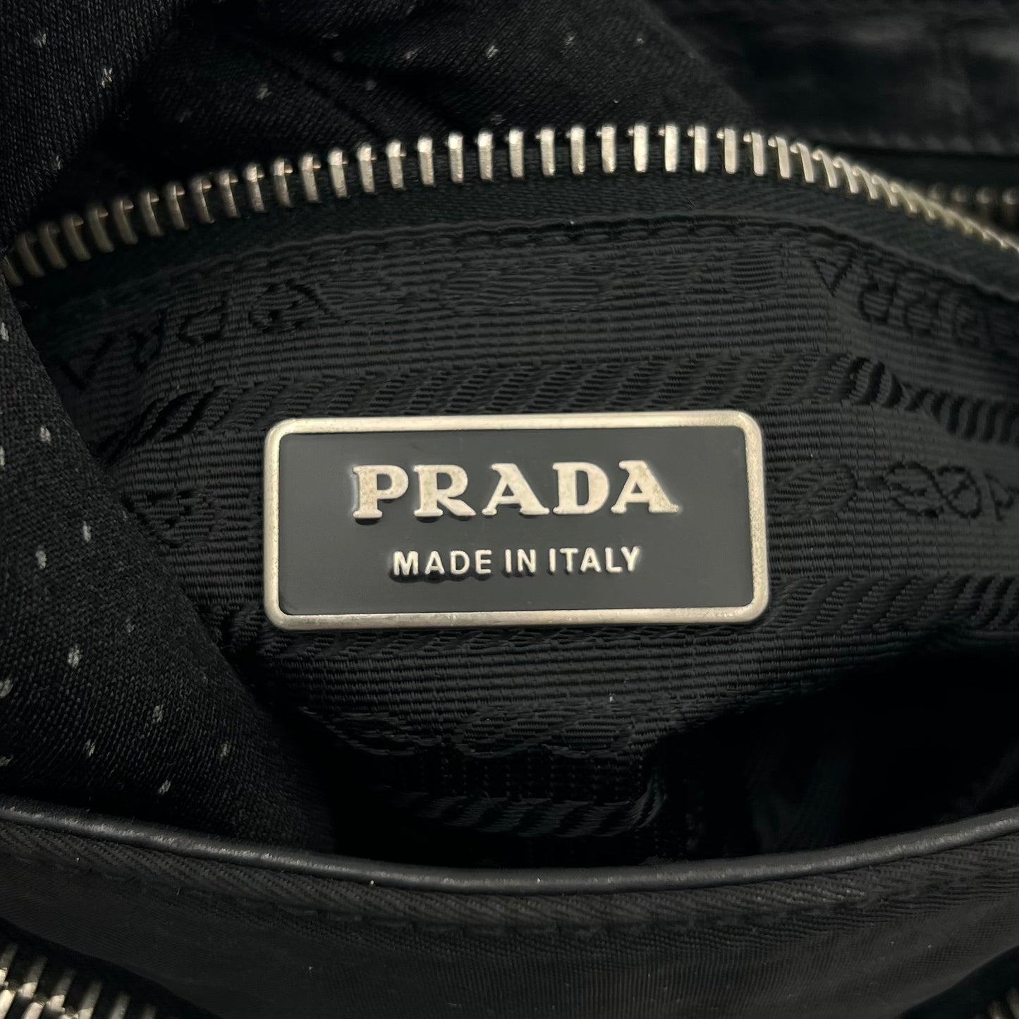 Prada Tessuto and Leather Double Pocket Flap Shoulder Bag