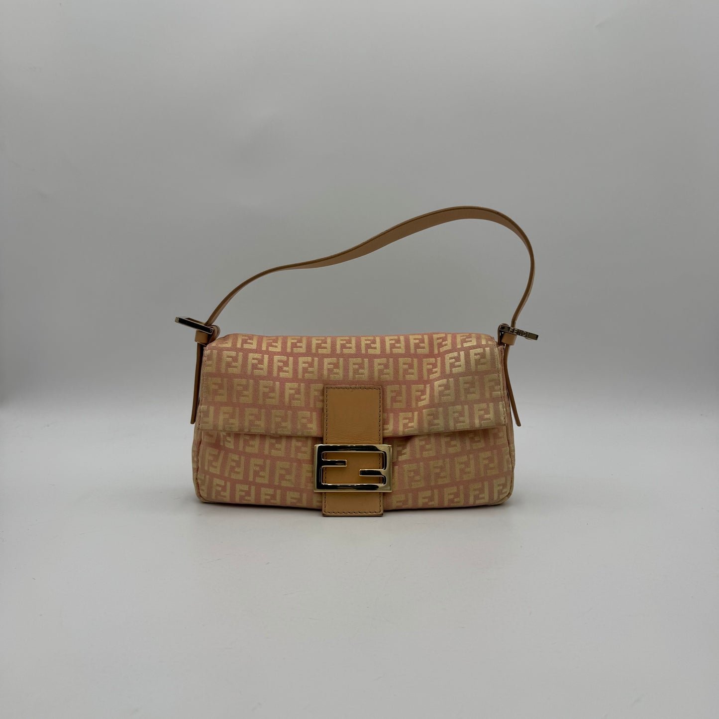 Fendi Light Pink Zucchino Baguette GHW
