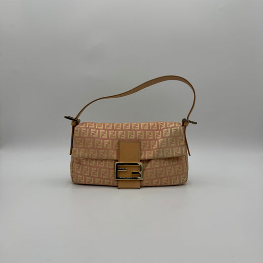 Fendi Light Pink Zucchino Baguette GHW