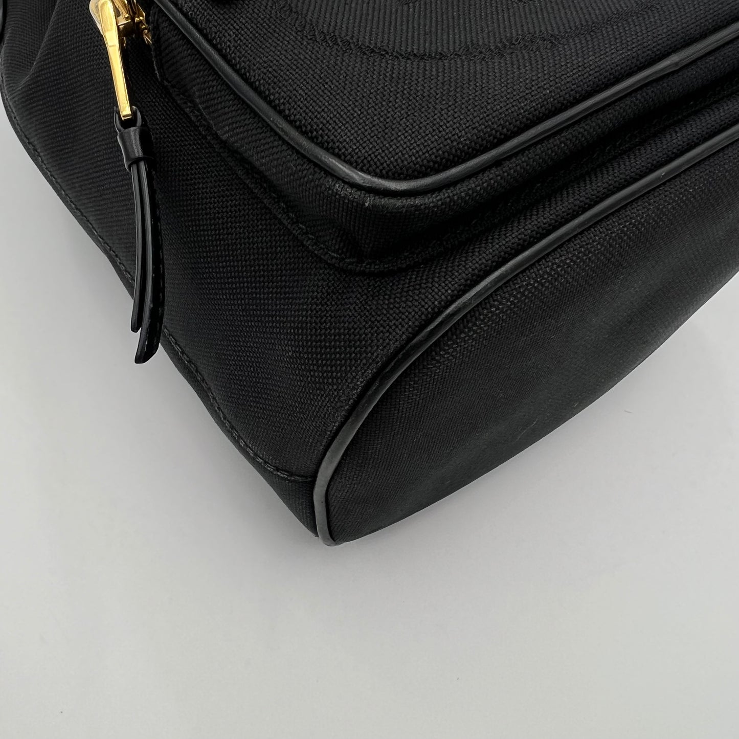 Prada Black Jacquard Drawstring Bucket Bag