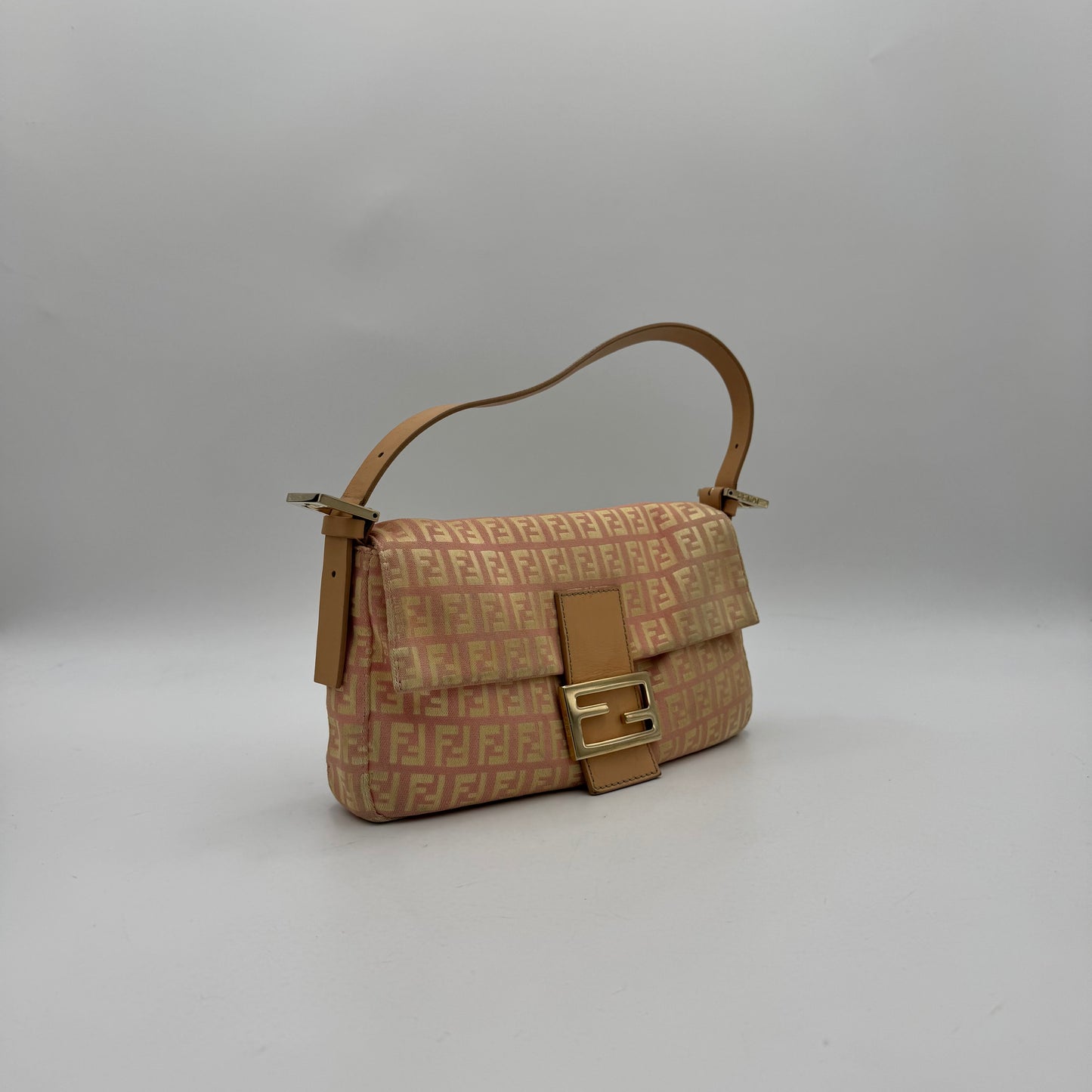 Fendi Light Pink Zucchino Baguette GHW