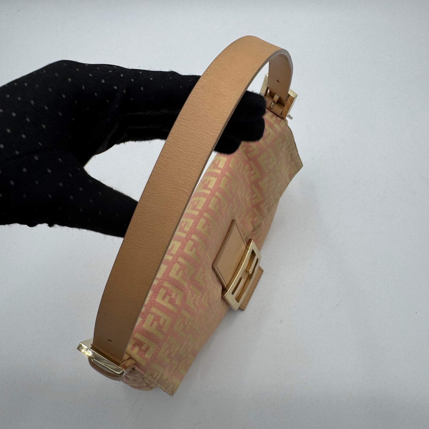 Fendi Light Pink Zucchino Baguette GHW