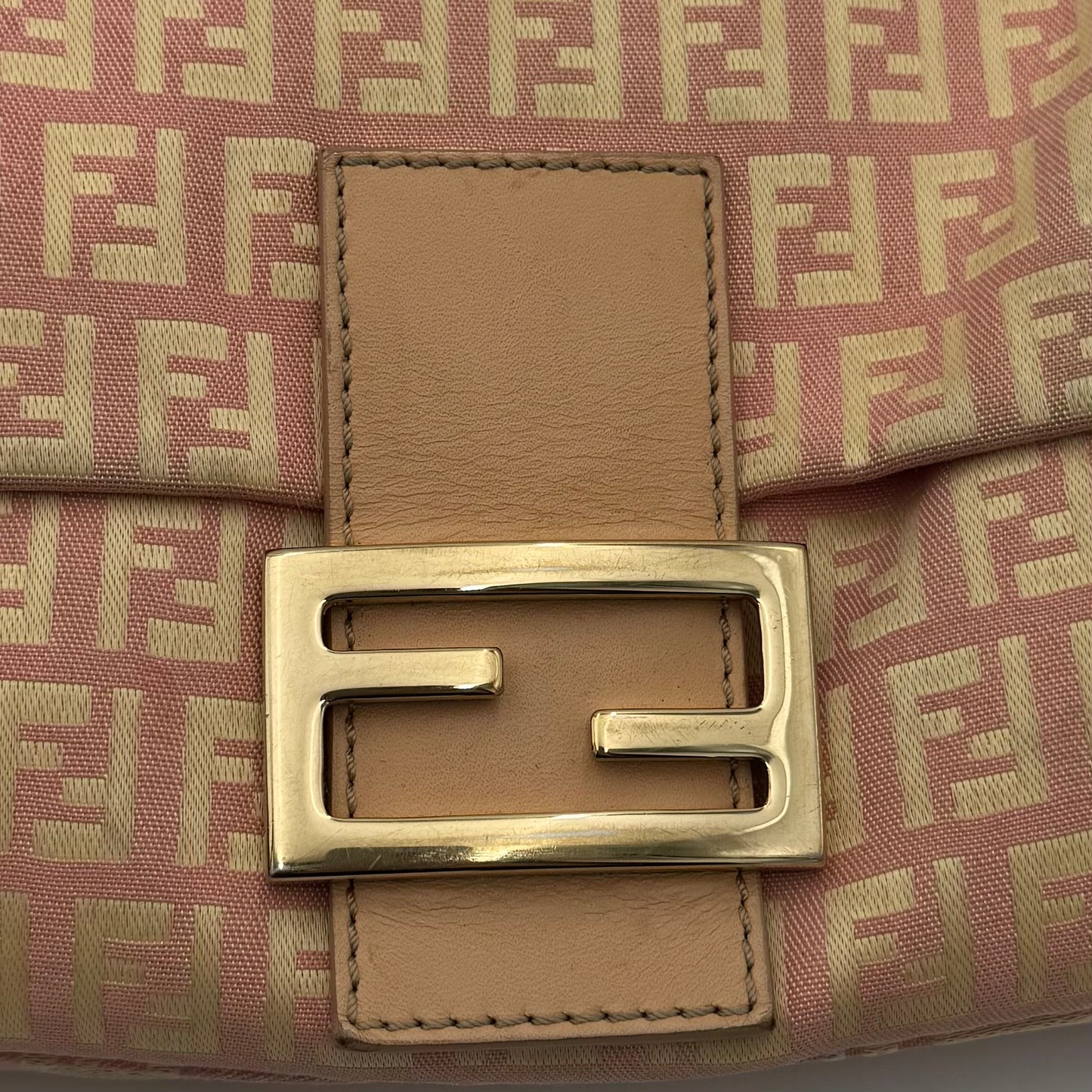 Fendi Light Pink Zucchino Baguette GHW