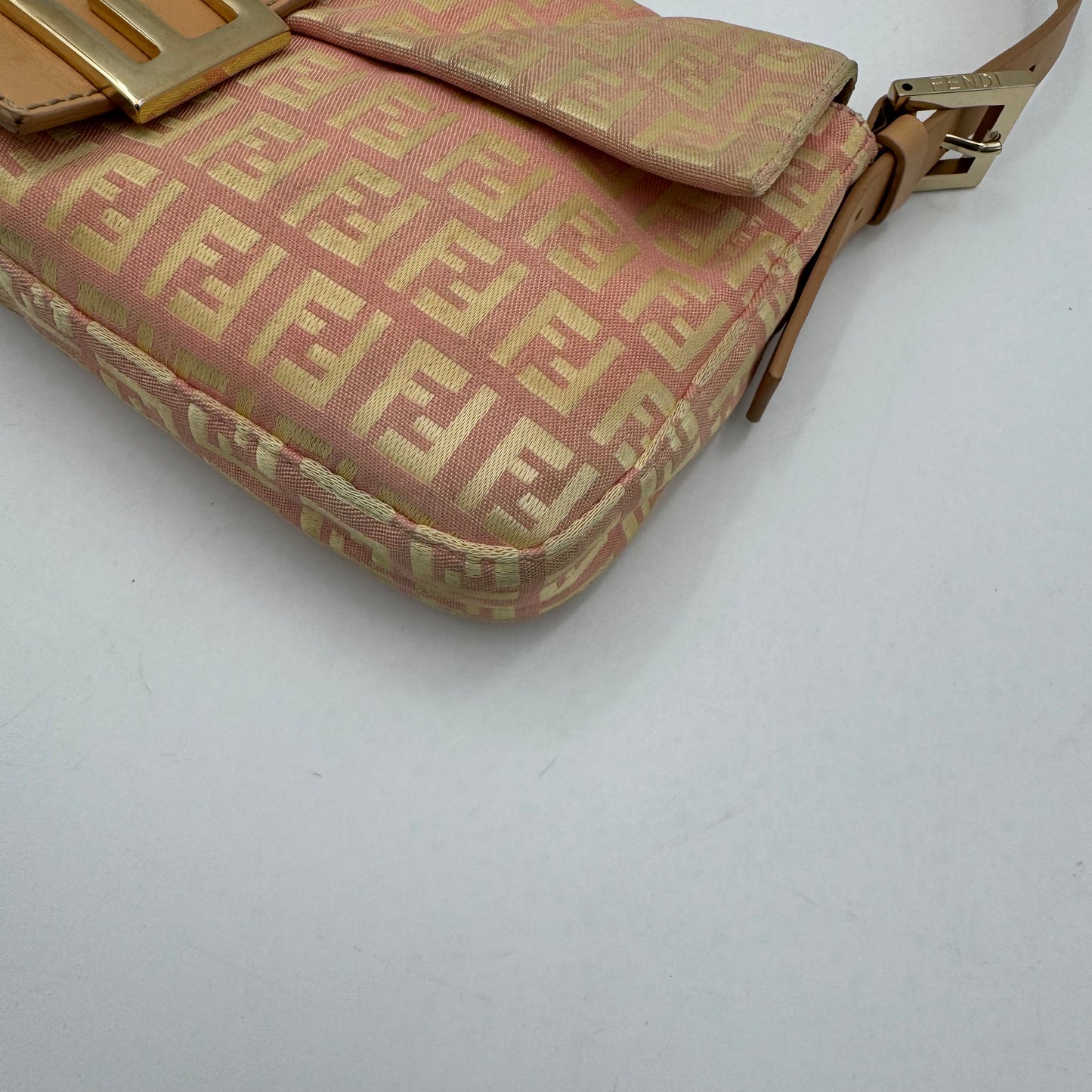 Fendi Light Pink Zucchino Baguette GHW