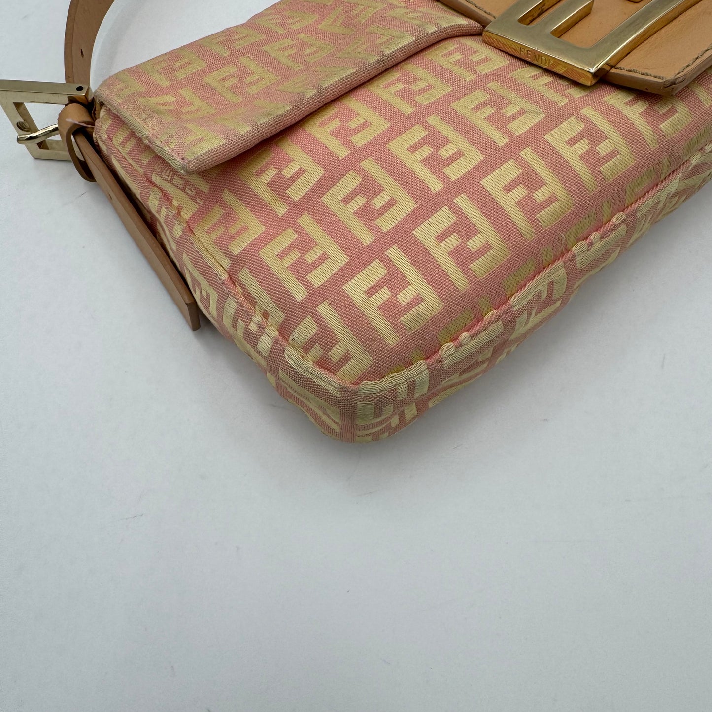 Fendi Light Pink Zucchino Baguette GHW